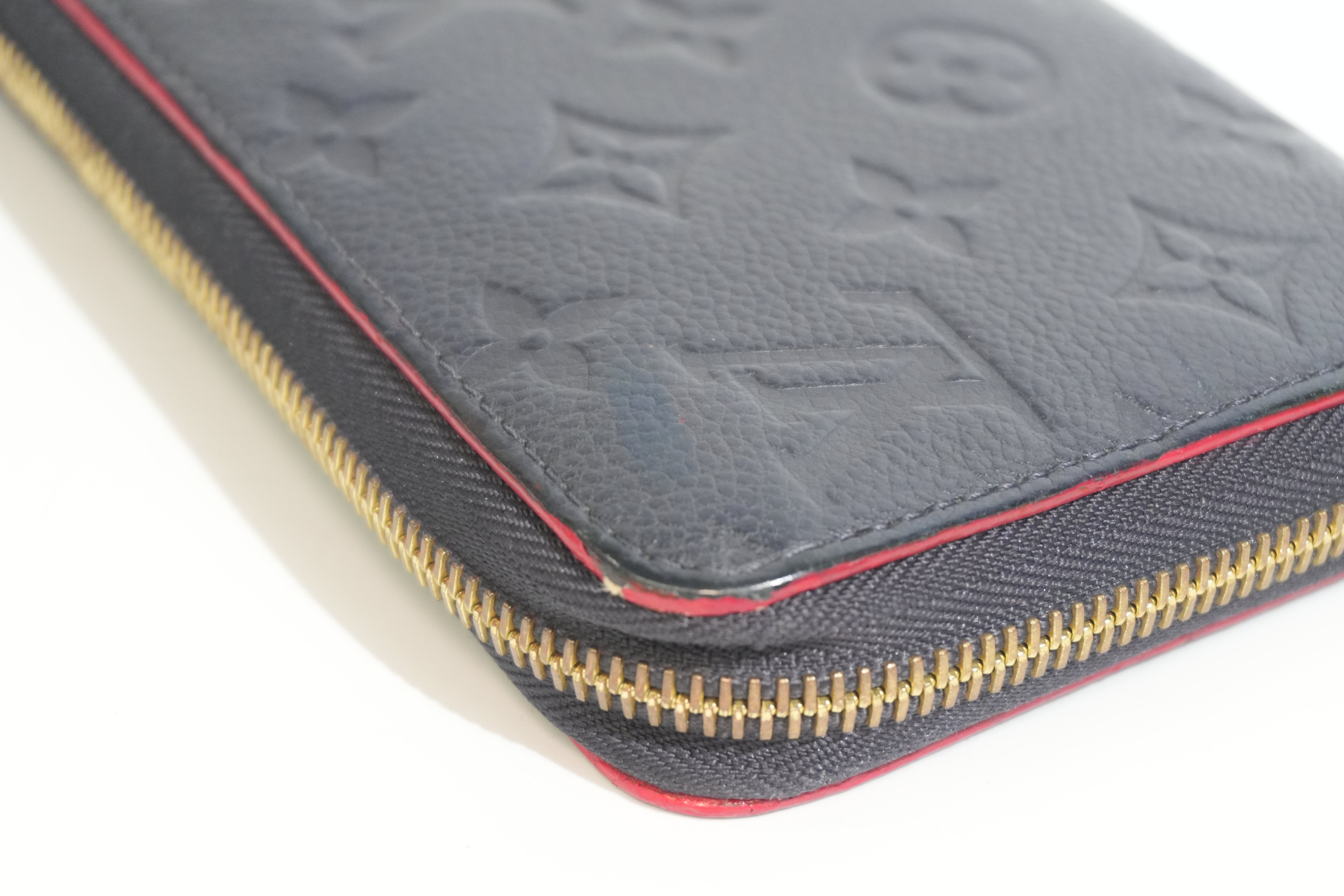 Pre-owned Louis Vuitton Leather Empriente Zippy Long Wallet Navy Blue