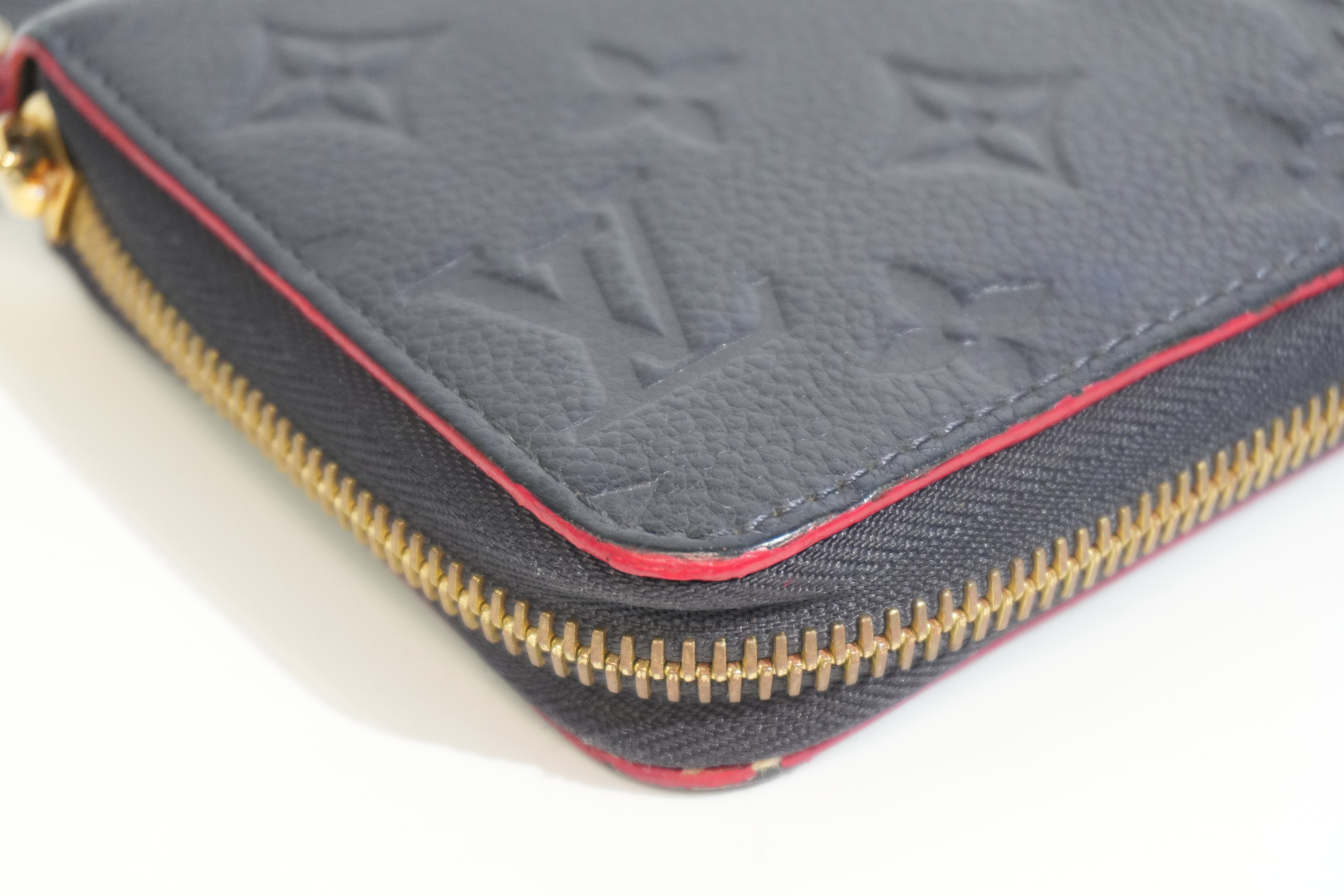 Pre-owned Louis Vuitton Leather Empriente Zippy Long Wallet Navy Blue