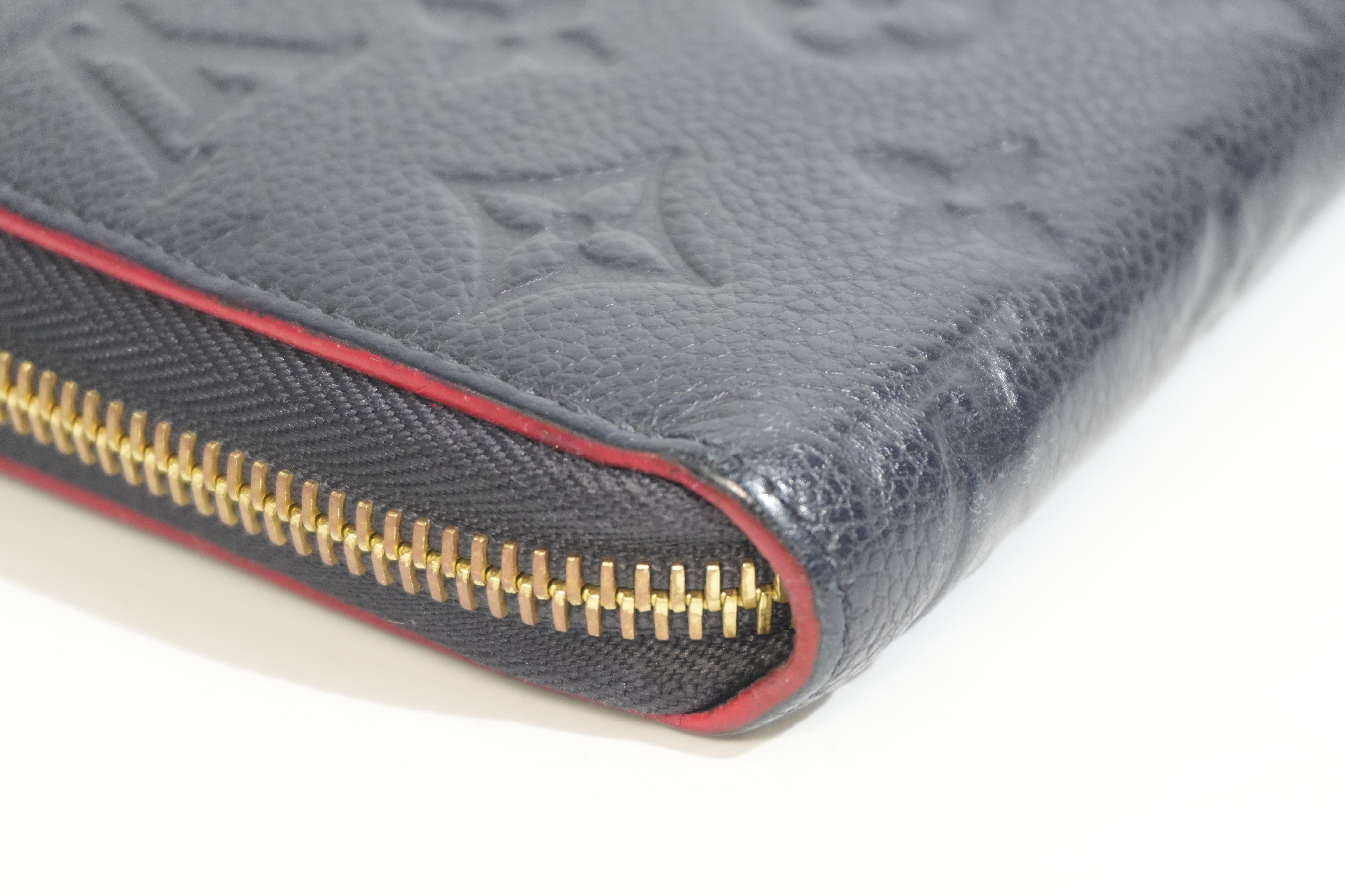 Pre-owned Louis Vuitton Leather Empriente Zippy Long Wallet Navy Blue