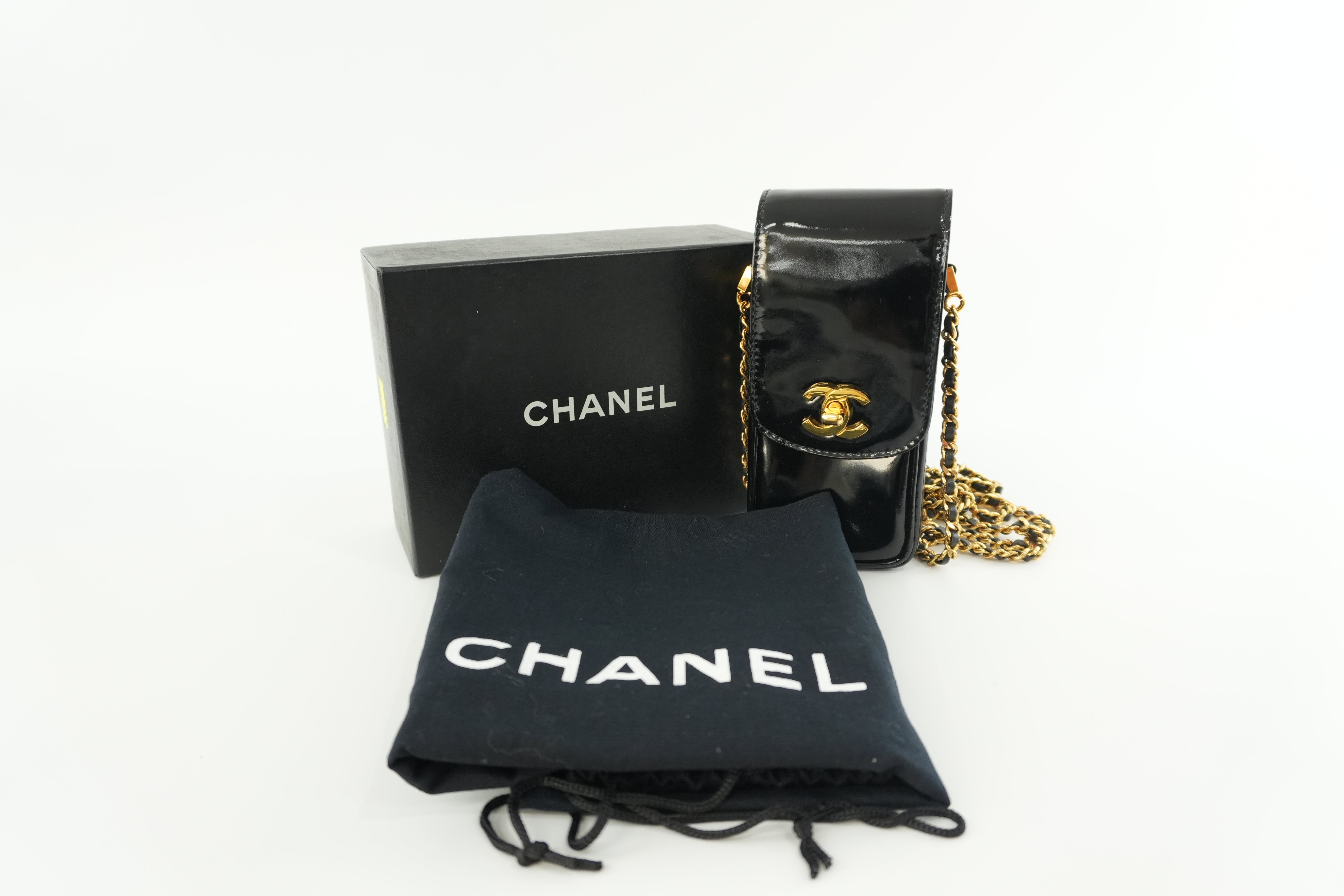Chanel Coco Mark Chain Shoulder Bag Black Used
