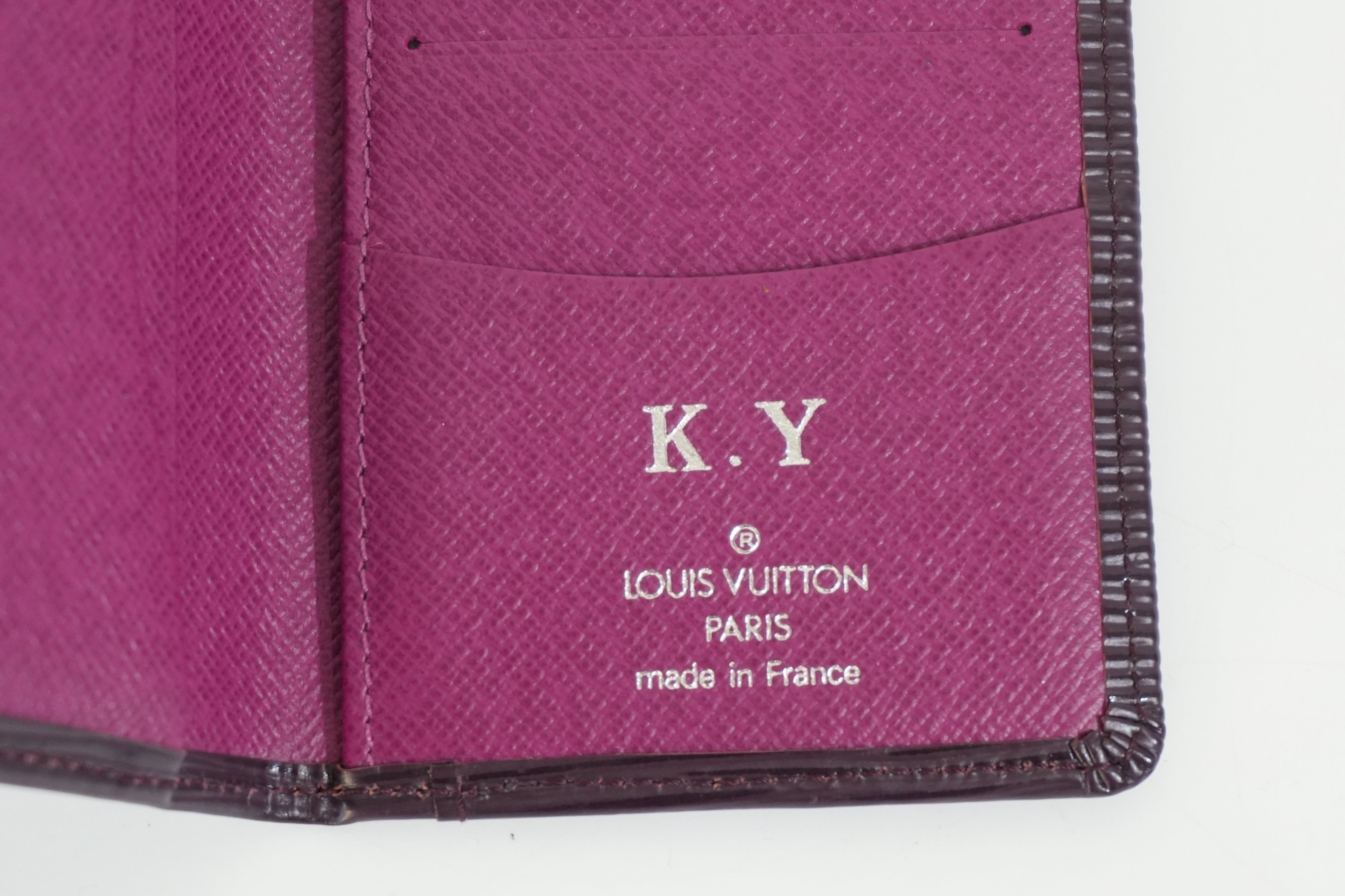 Pre-owned Louis Vuitton Epi Card Holder Purple