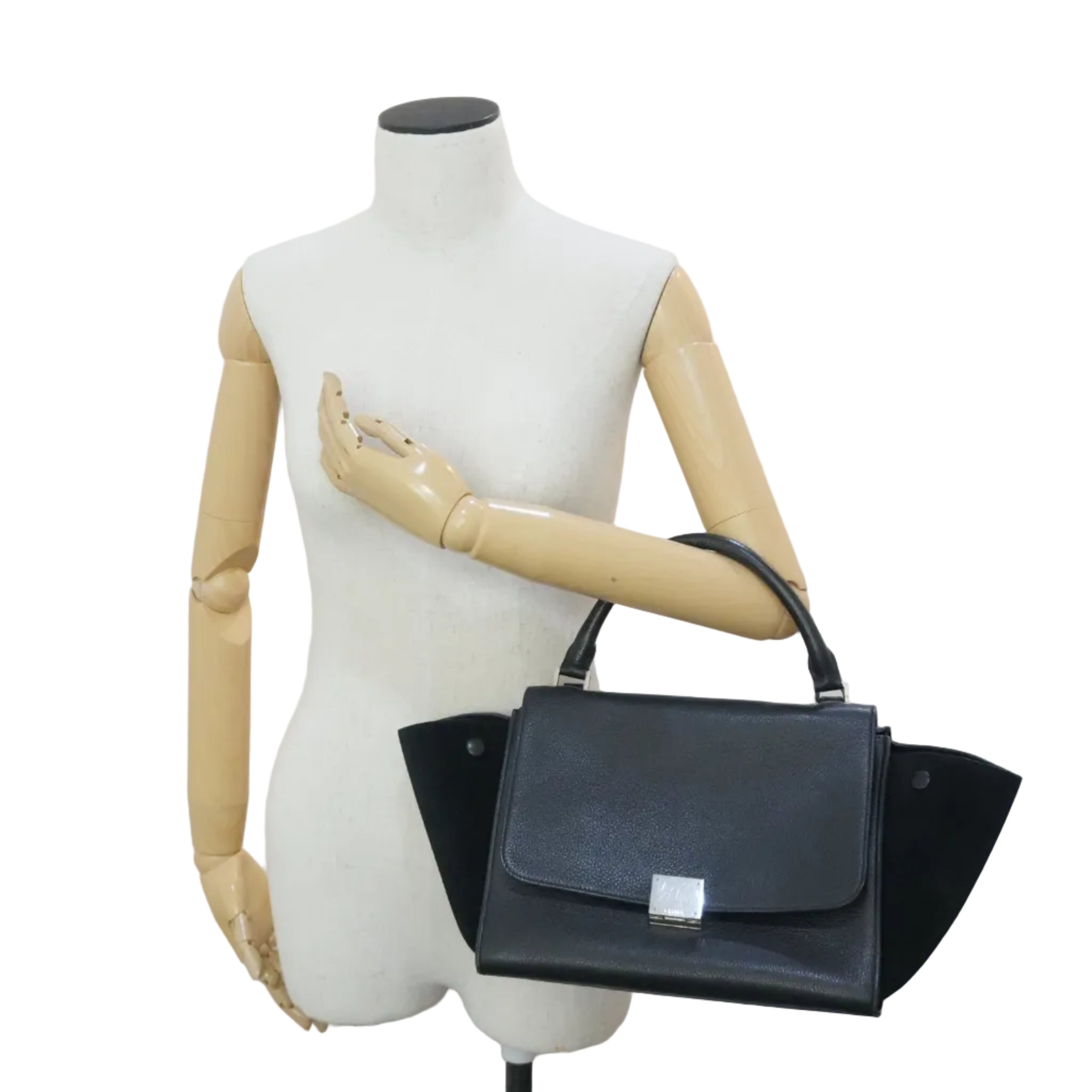 Pre-owned Celine Leather Trapeze Handbag Black
