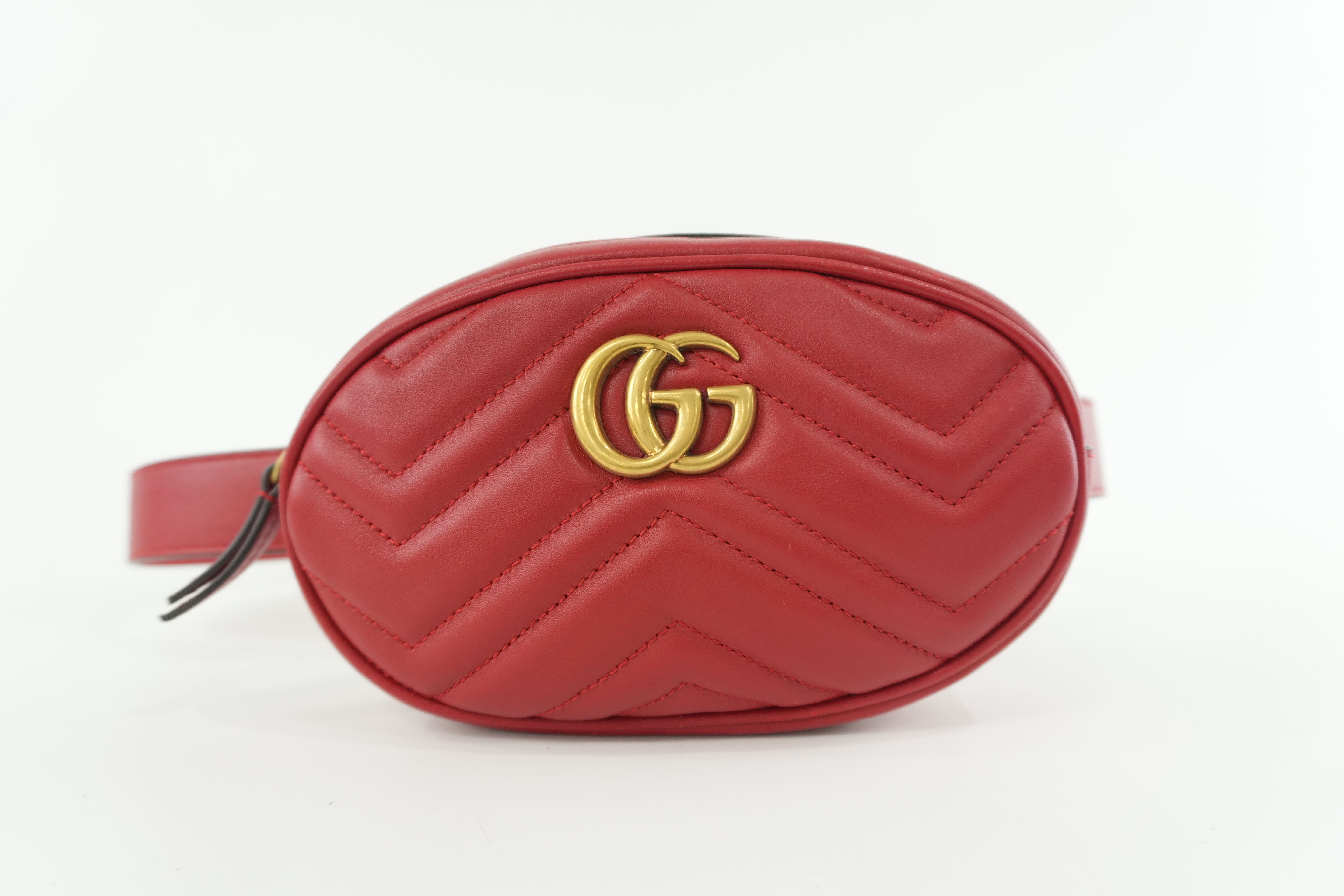 Gucci Marmont Waist Bag Red Size 75