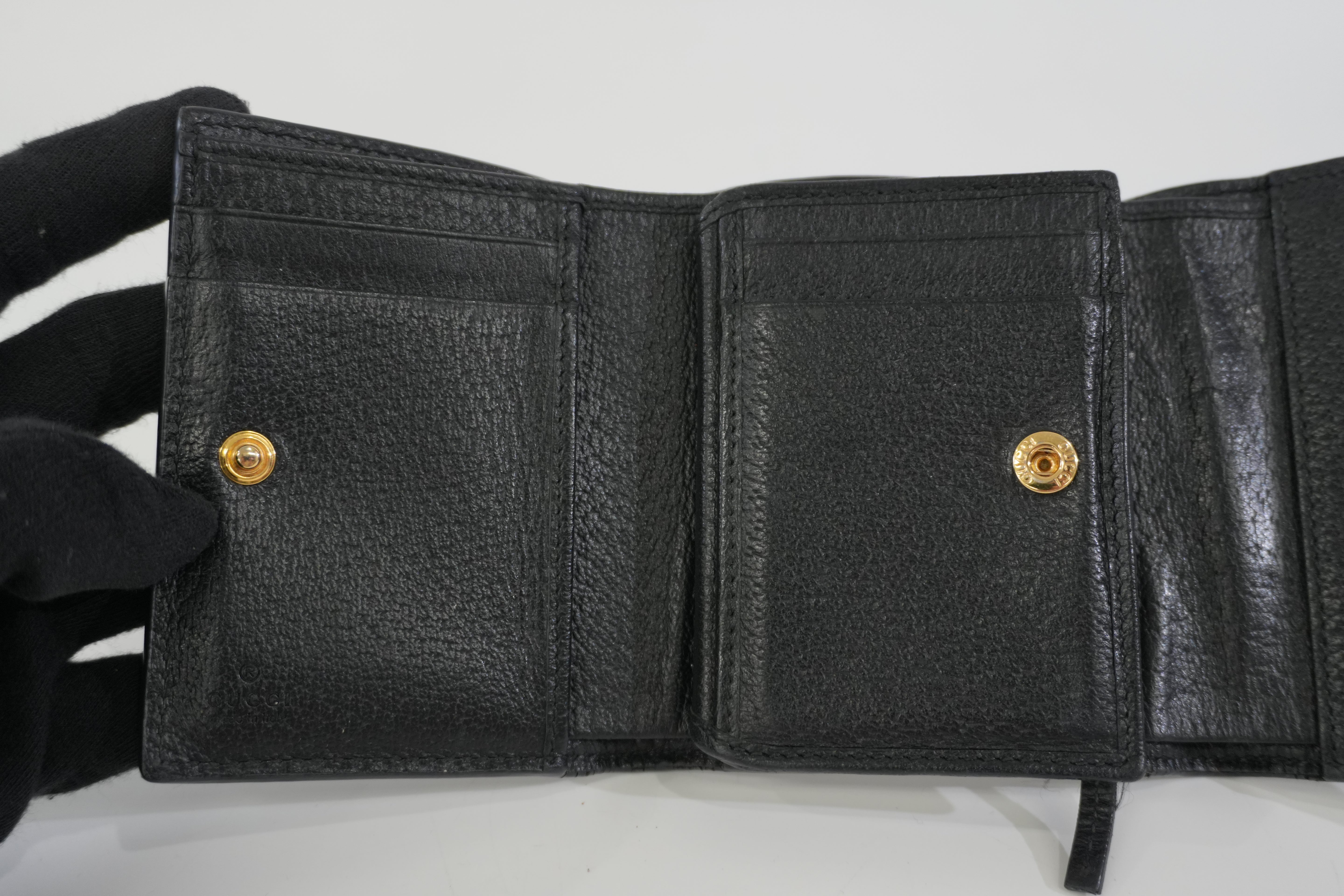 Pre-owned Gucci Trifold Wallet Black
