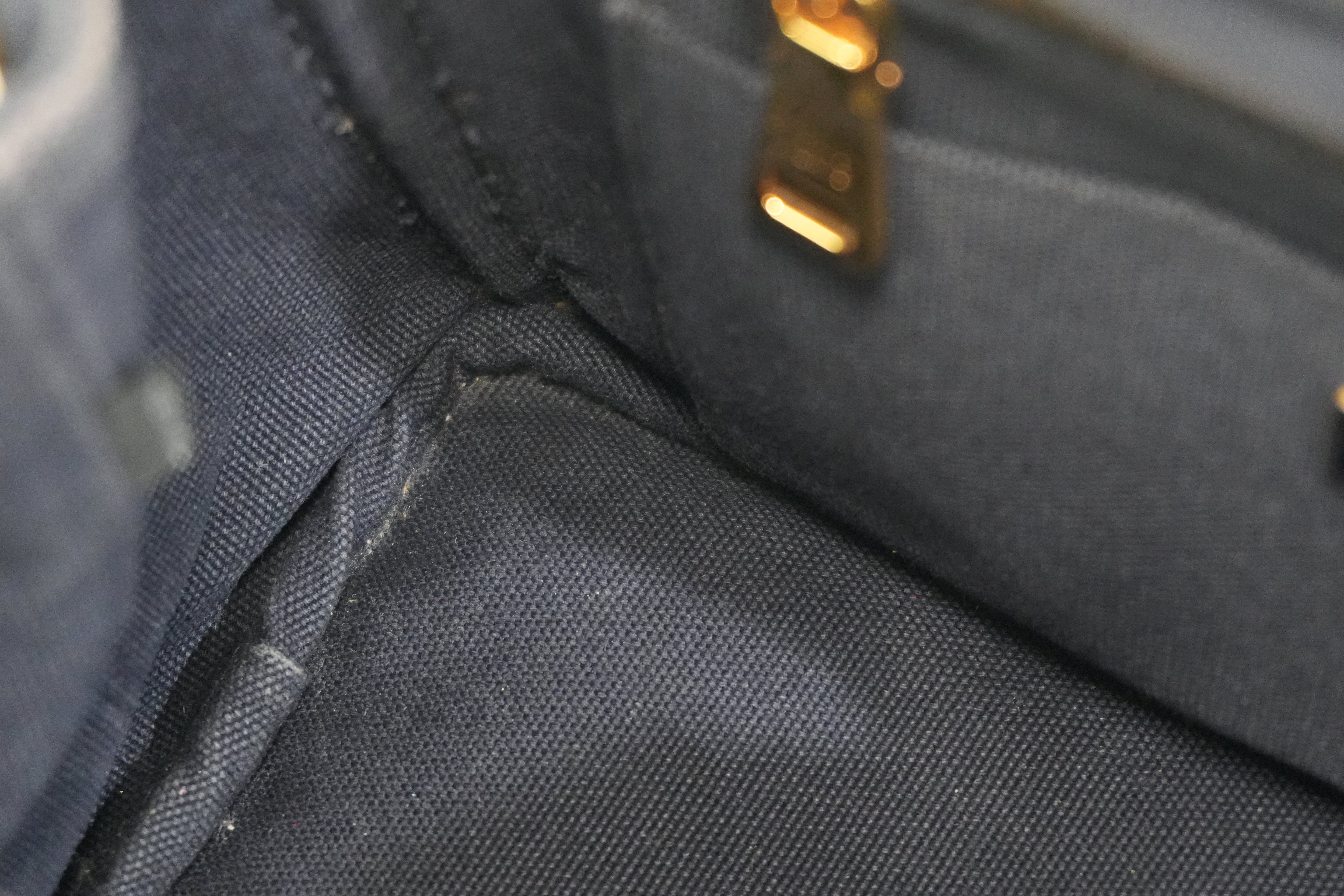 Pre-owned Prada Two Way Canapa Shoulder Navy Blue