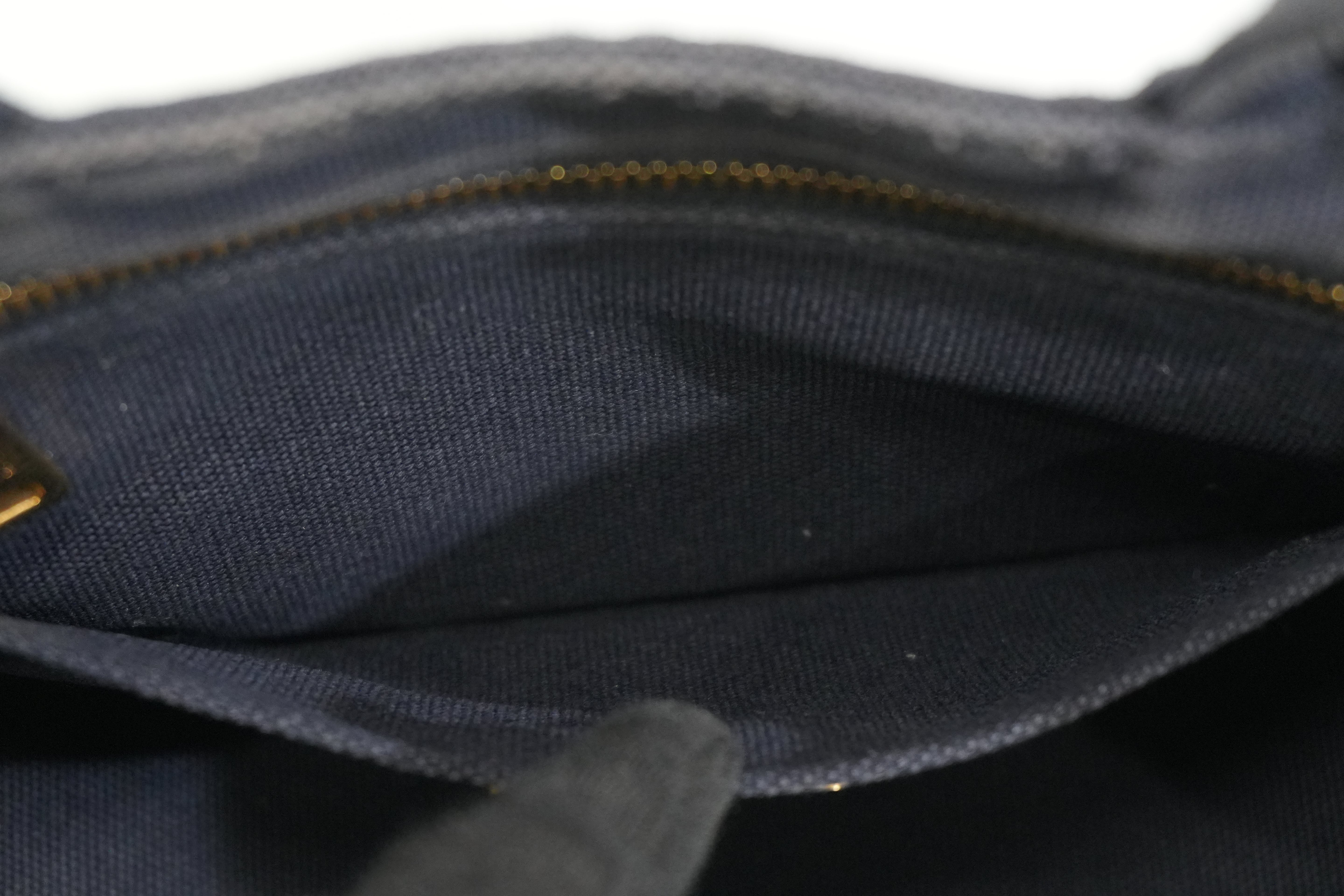 Pre-owned Prada Two Way Canapa Shoulder Navy Blue