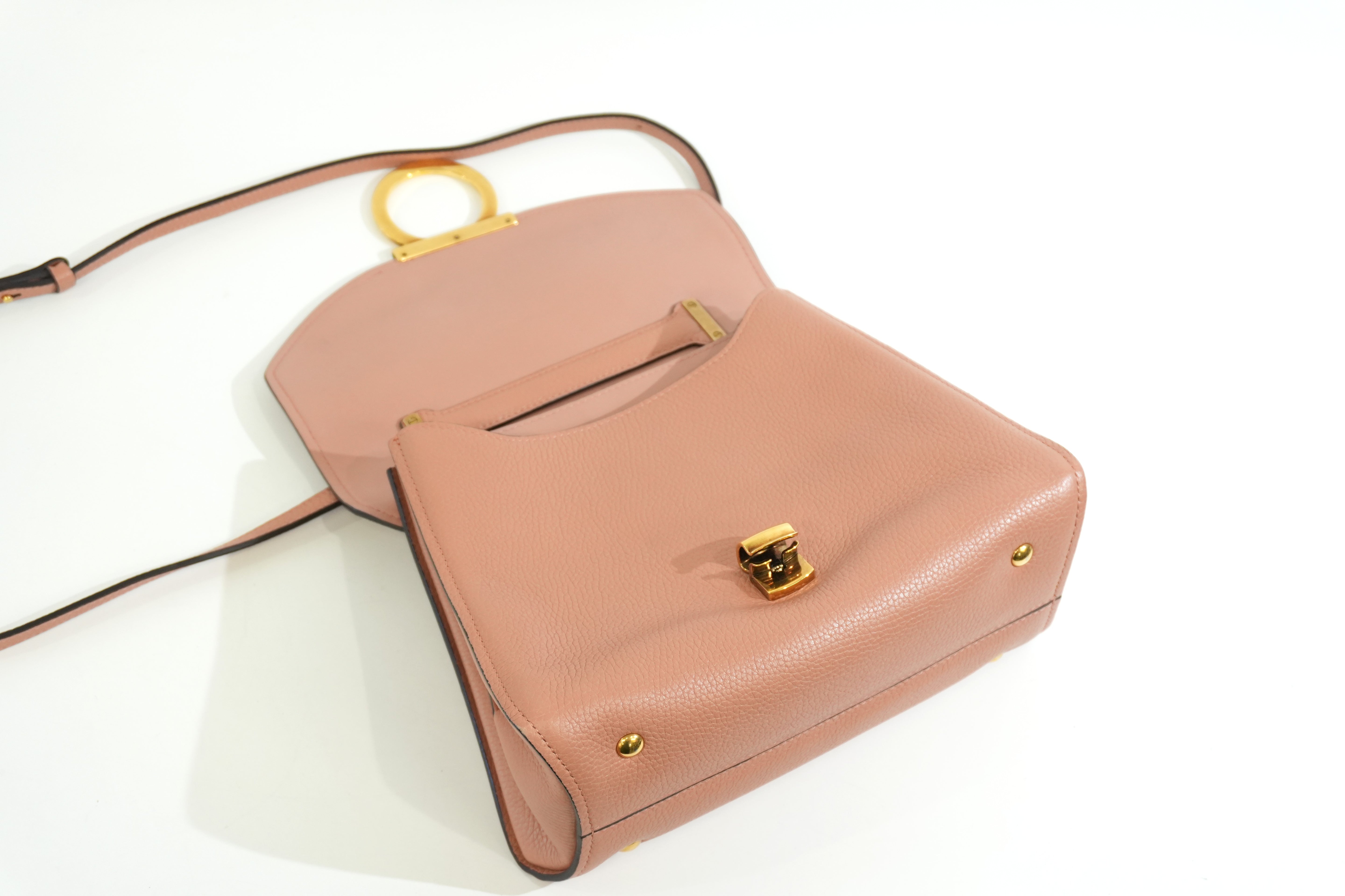 Pre-owned Ferragamo Two Way Shoulder Bag Salmon Pink