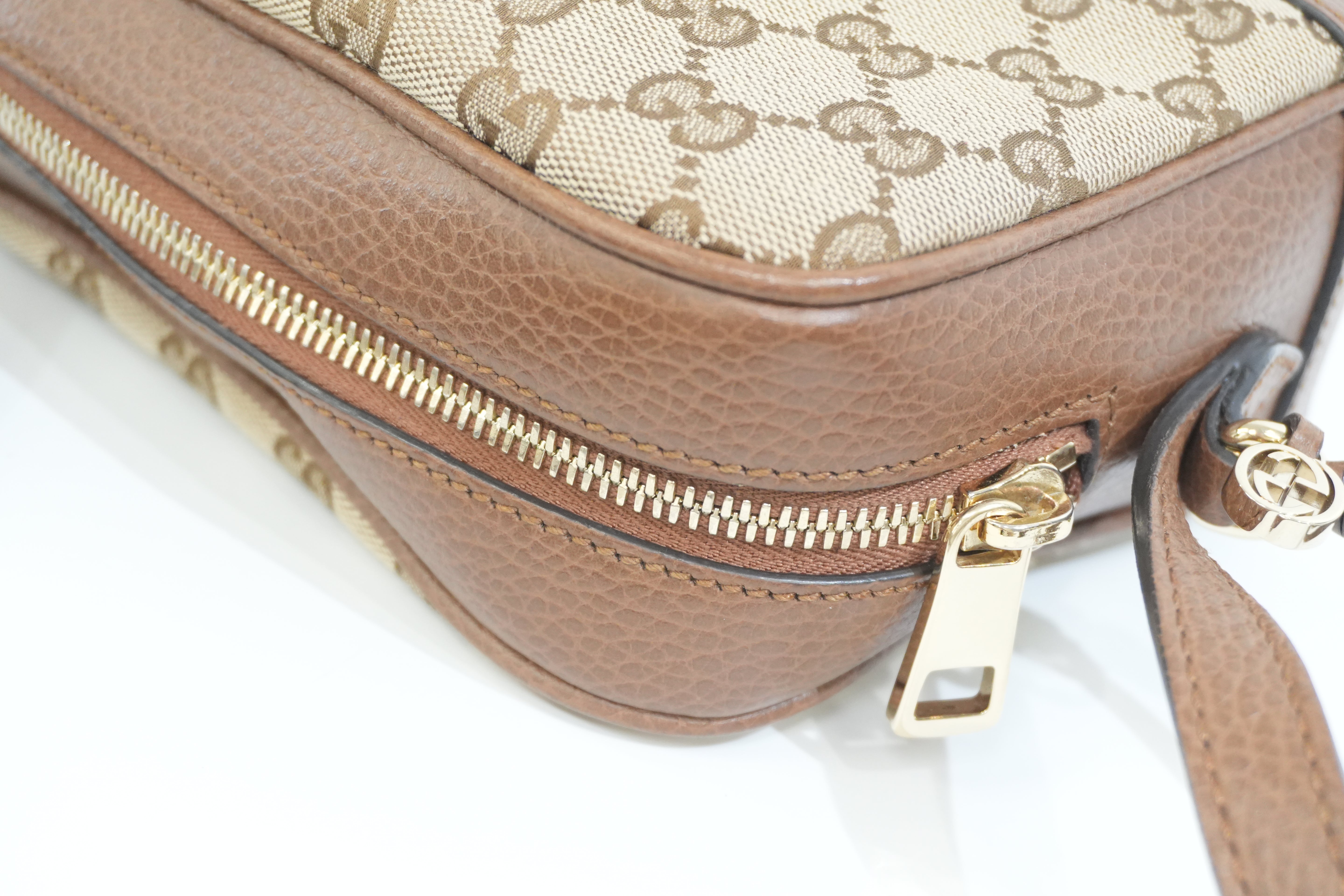 Pre-owned Gucci Camera Disco Shoulder Bag Brown