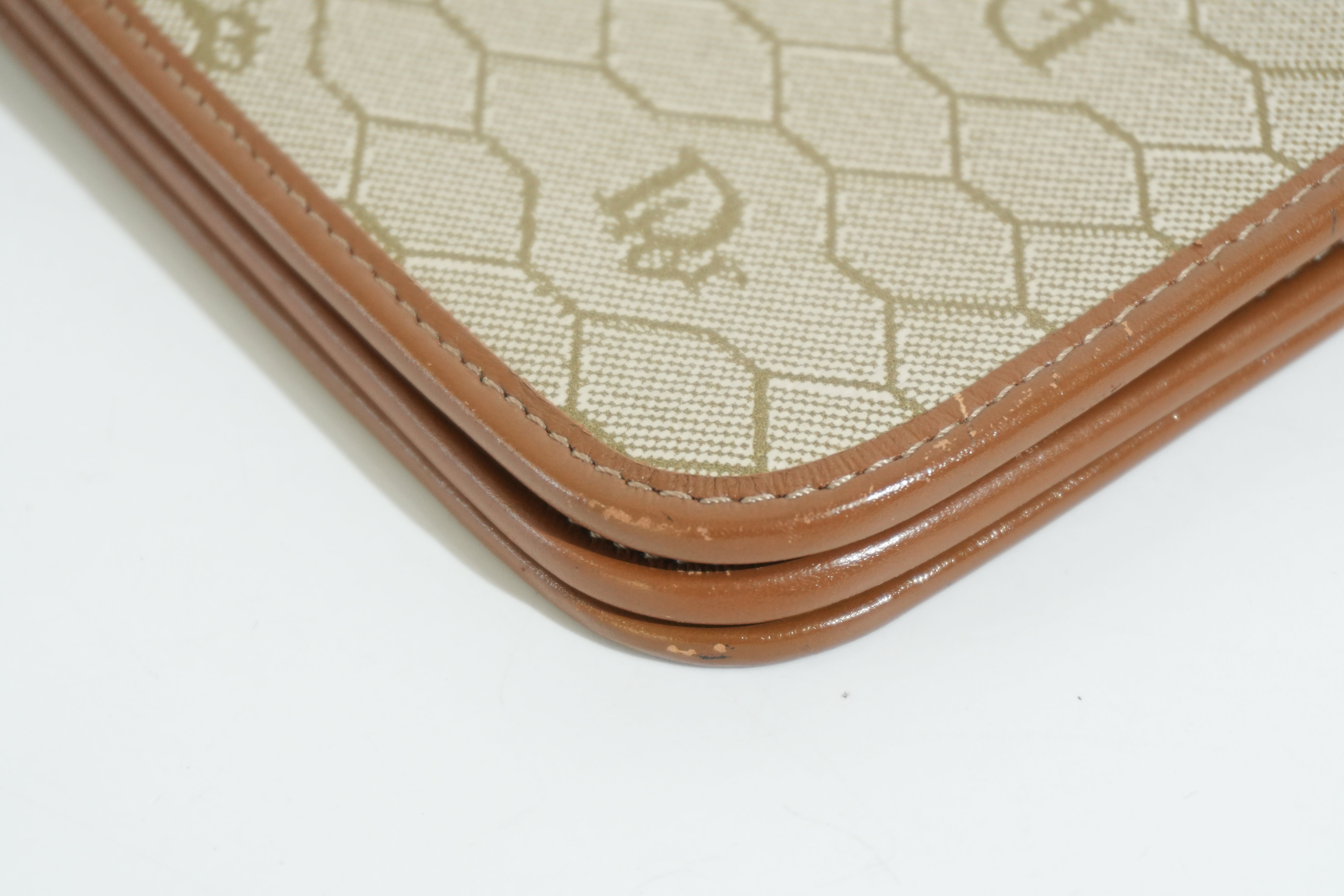 Pre-owned Dior Honeycomb Chain Shoulder Bag Brown