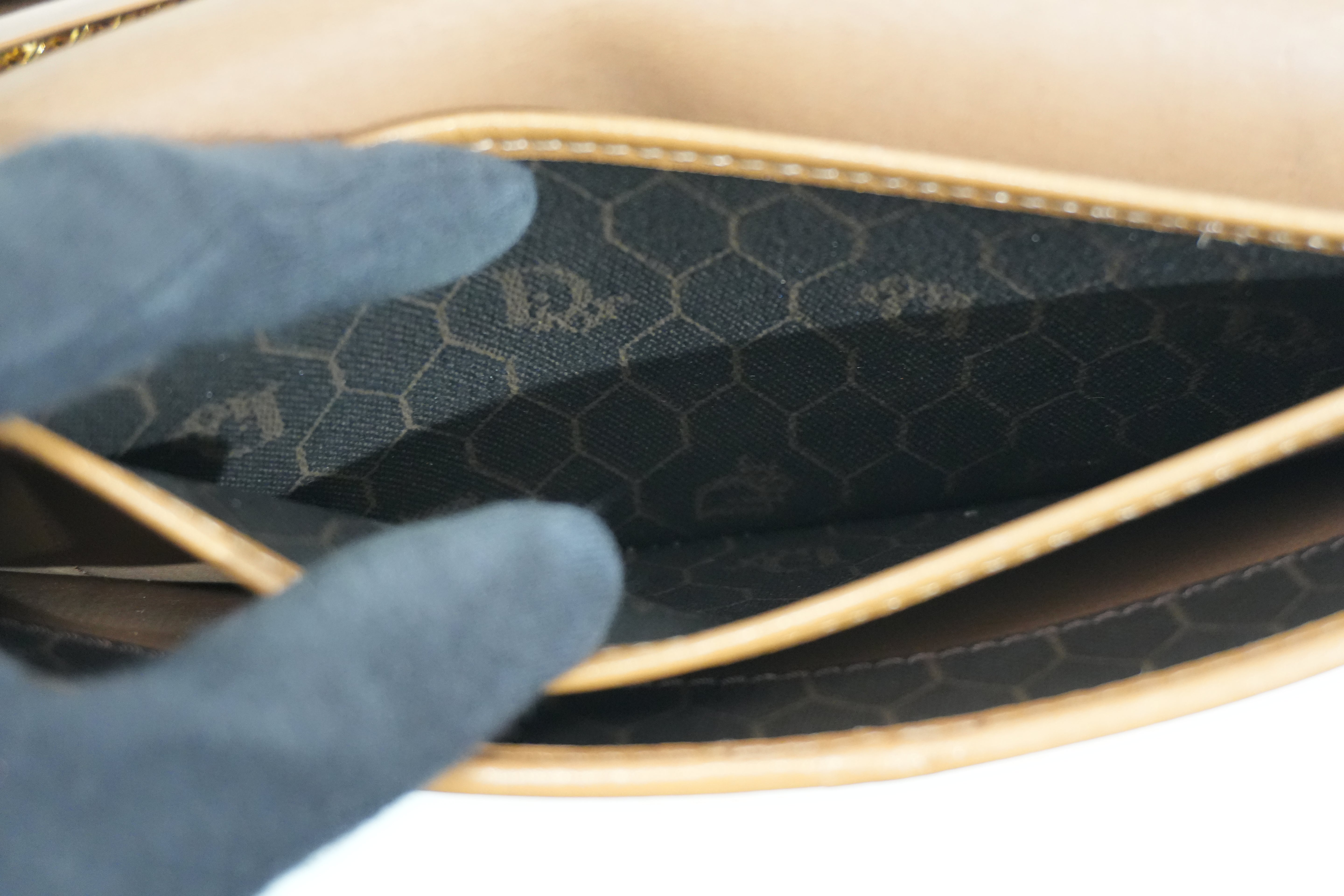 Pre-owned Dior Honeycomb Chain Shoulder Bag Black