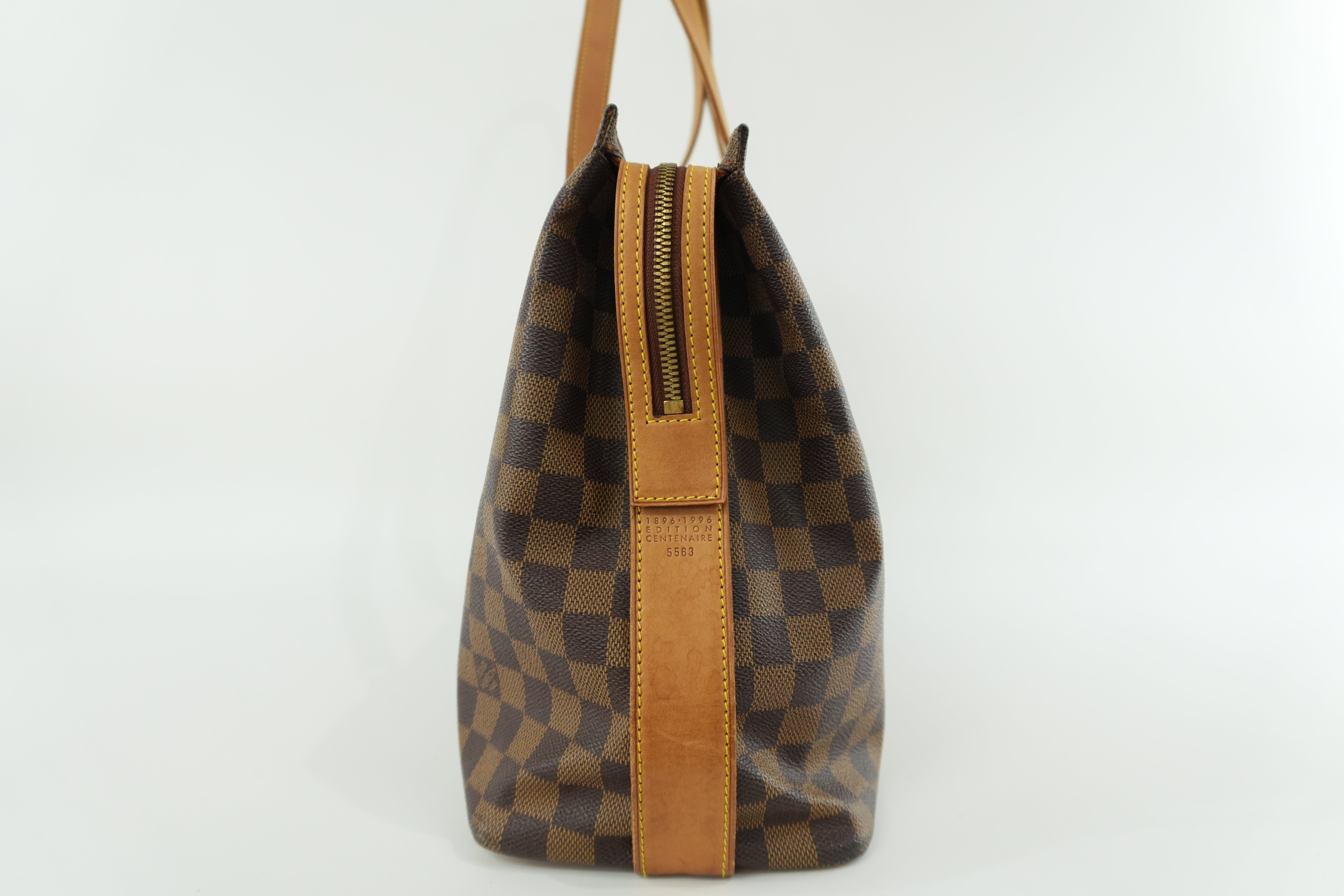 Pre-owned Louis Vuitton Damier Ebene Centenaire Columbine Shoulder Tote Bag
