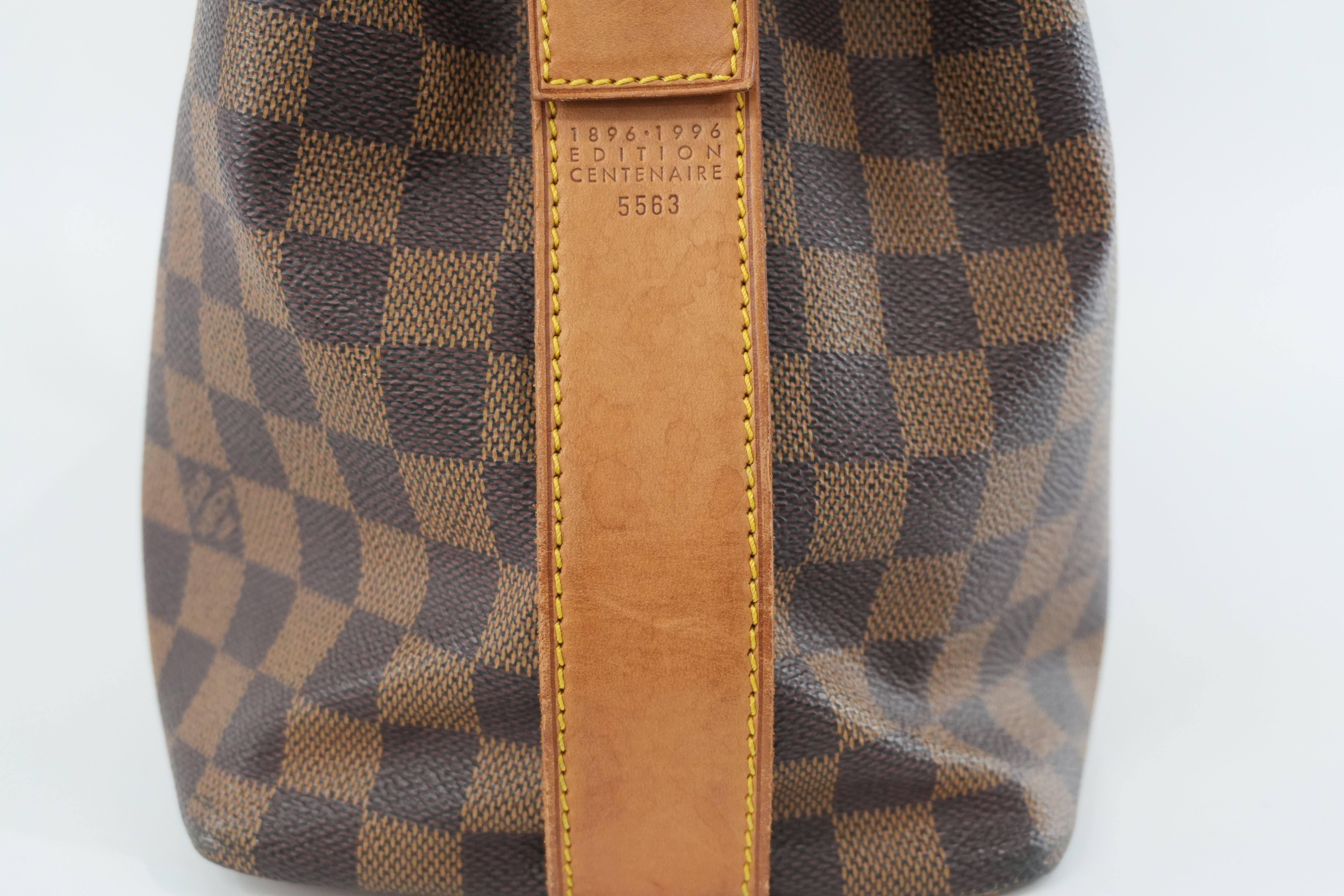 Pre-owned Louis Vuitton Damier Ebene Centenaire Columbine Shoulder Tote Bag