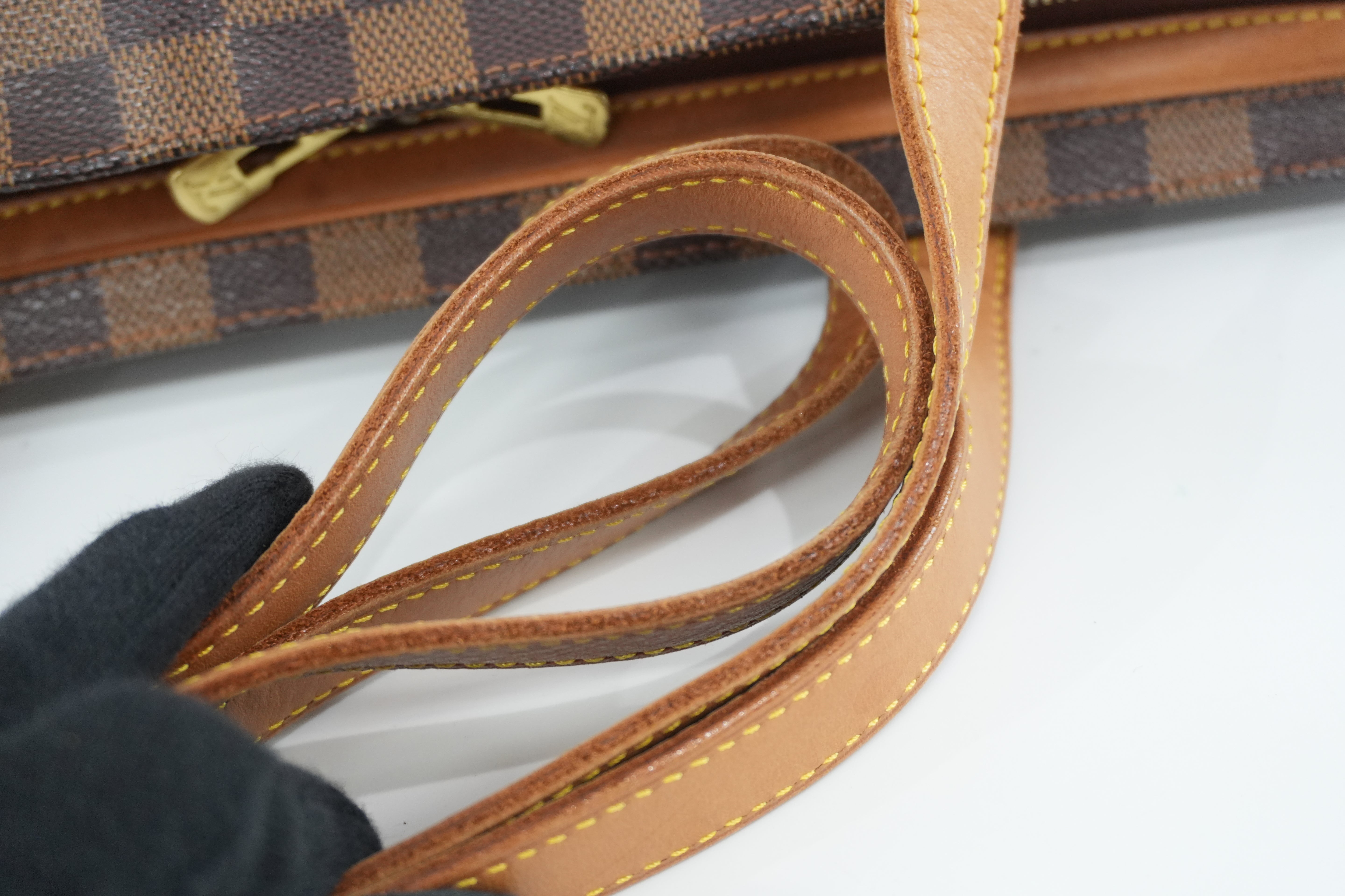 Pre-owned Louis Vuitton Damier Ebene Centenaire Columbine Shoulder Tote Bag