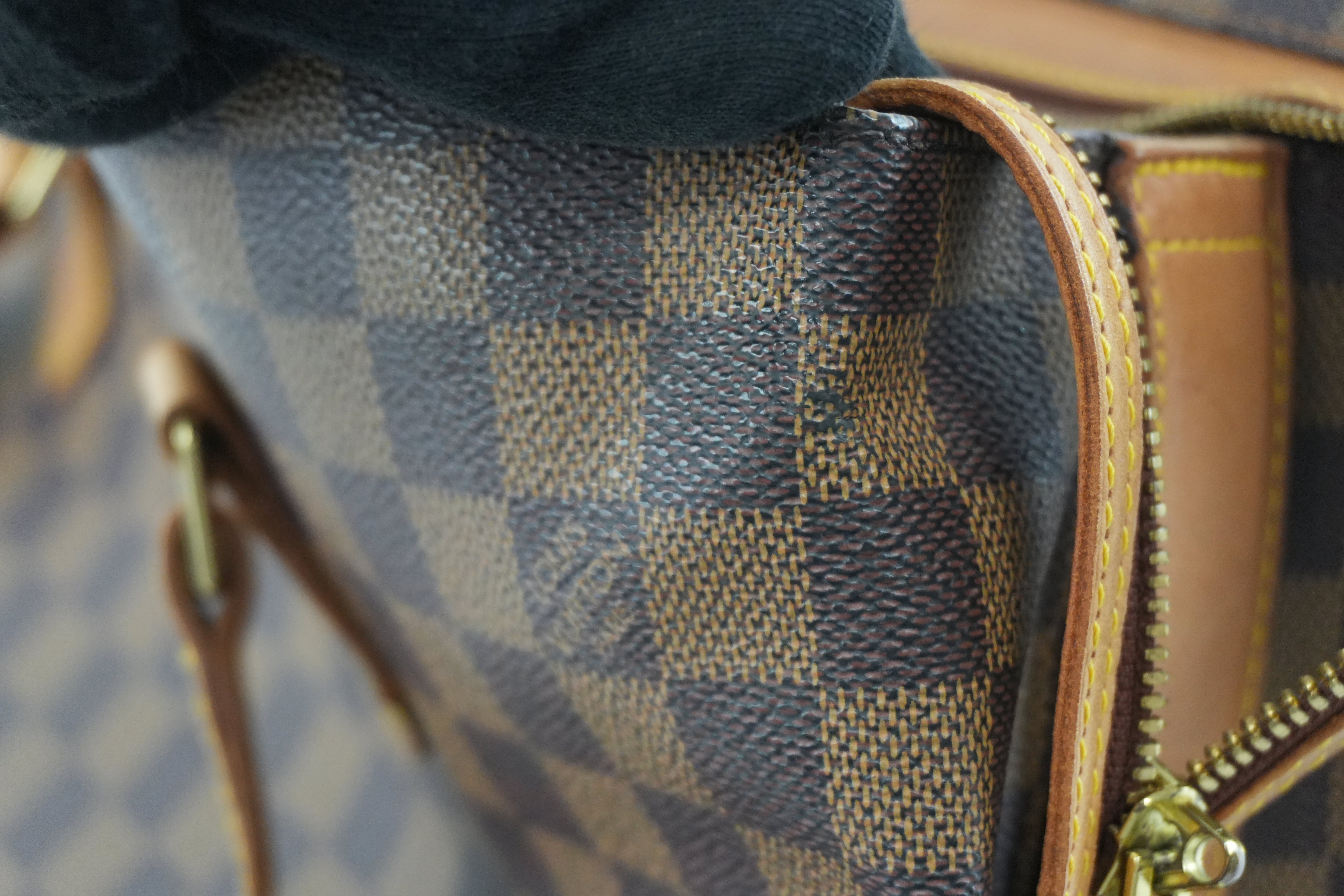 Pre-owned Louis Vuitton Damier Ebene Centenaire Columbine Shoulder Tote Bag