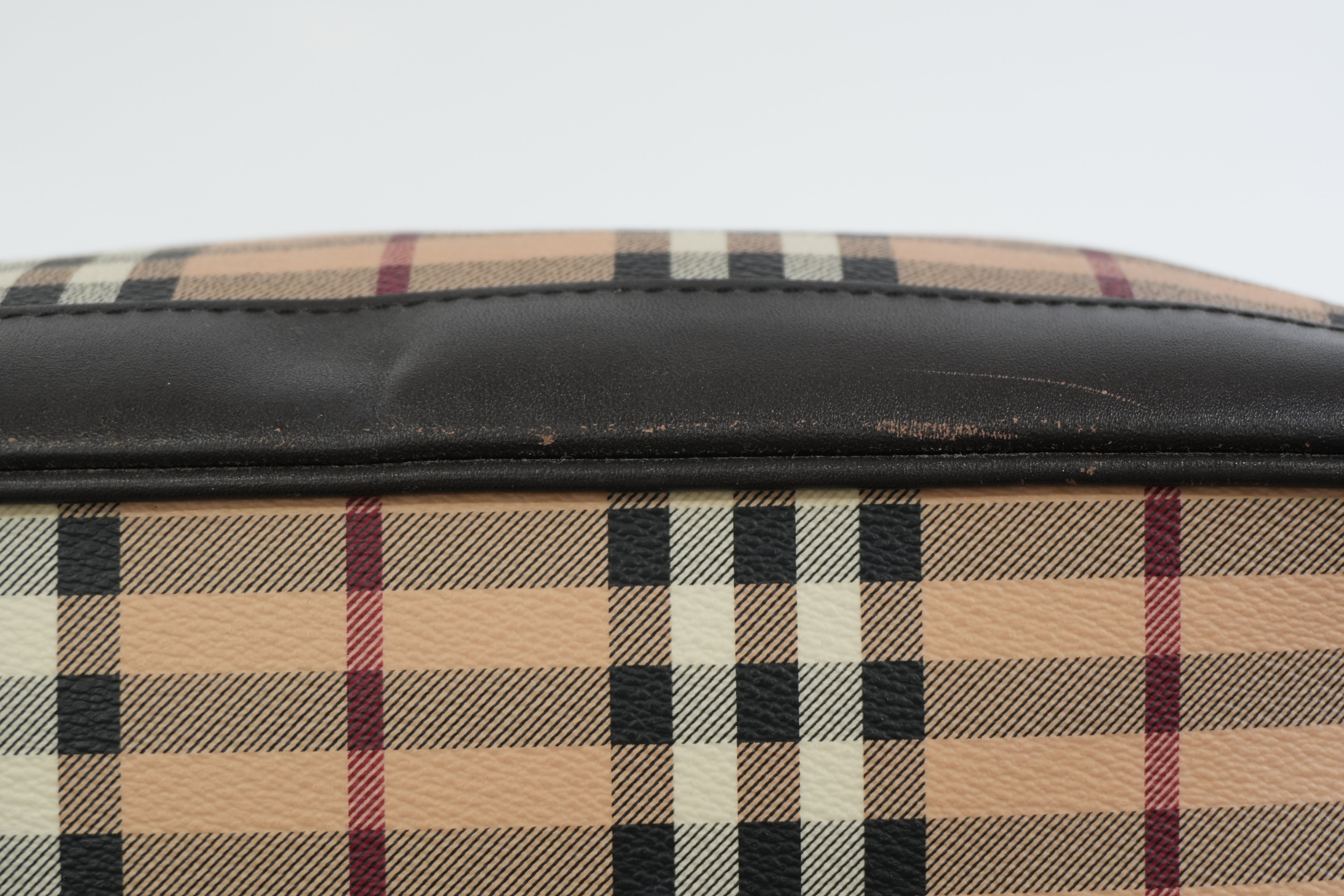 Pre-owned Burberry Haymarket Check Golderton Tote Bag Beige