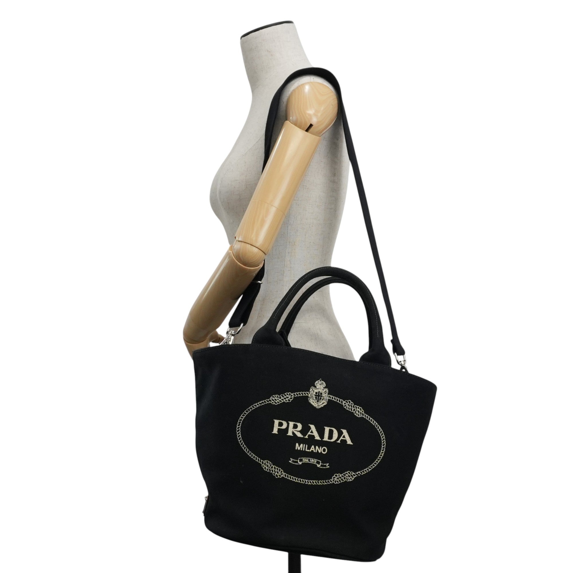 Prada Two Way Shoulder Bag Black Used