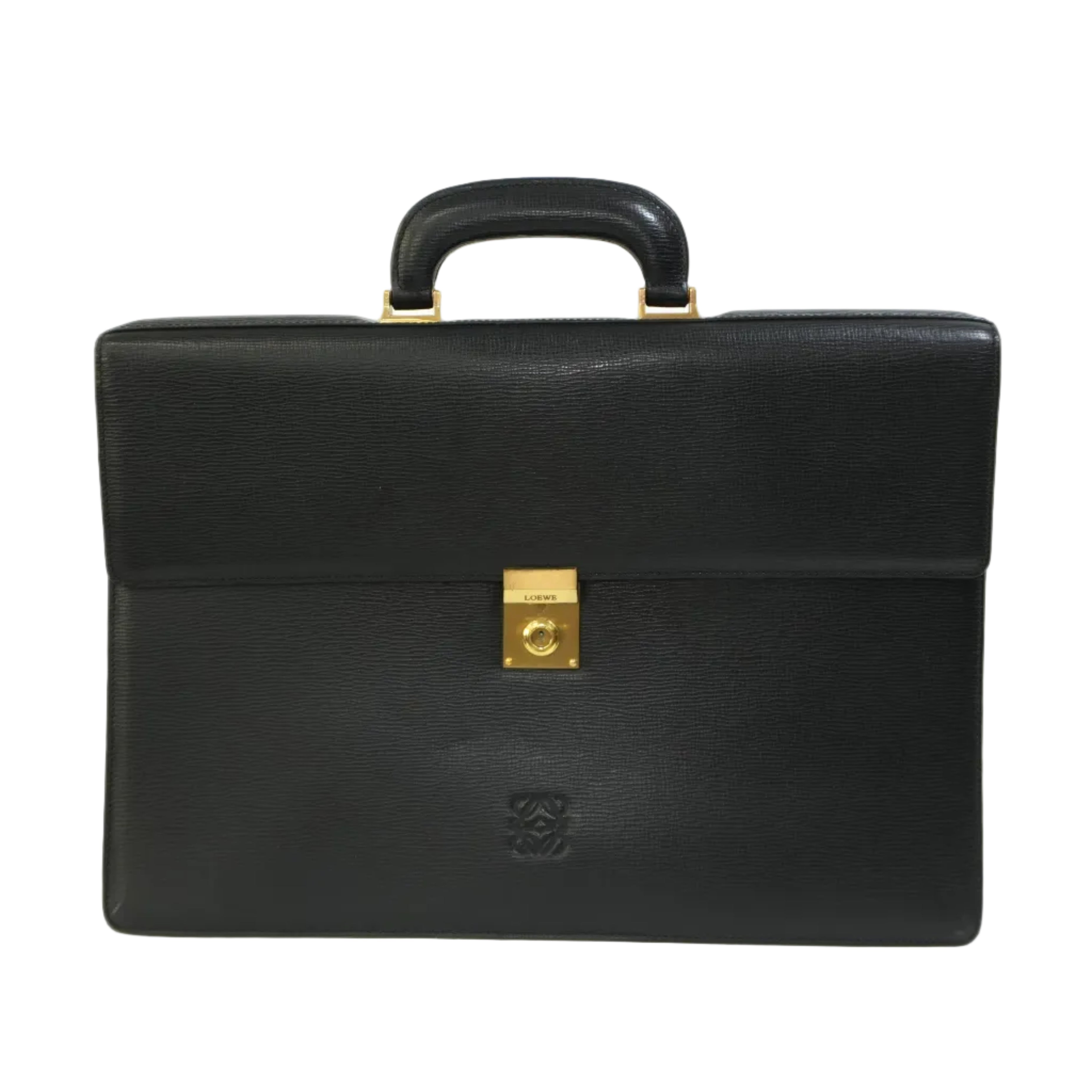 Pre-owned Loewe Leather Briefcase Handbag Black