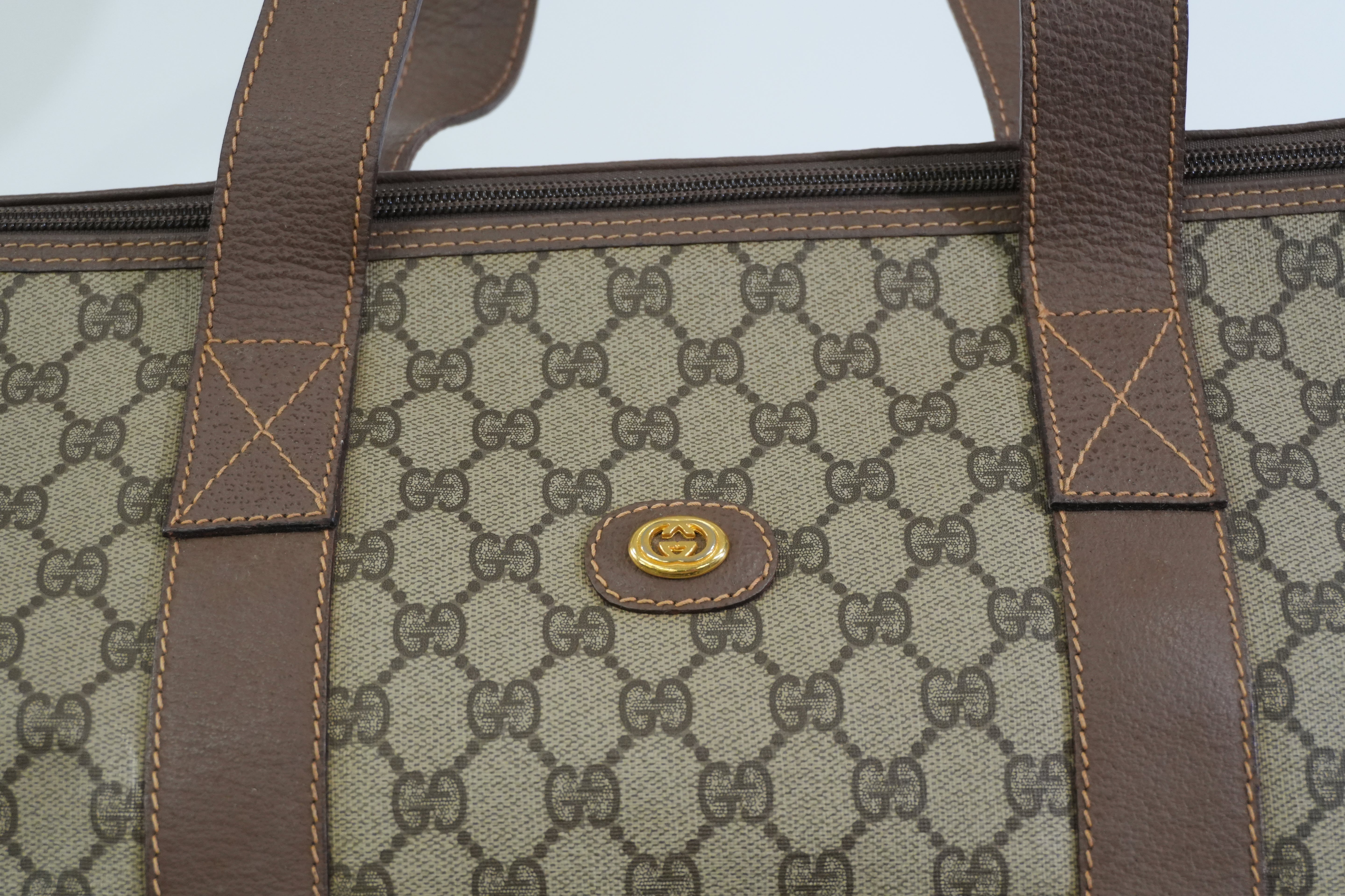 Pre-owned Gucci Guccisima Travel Tote Bag Brown
