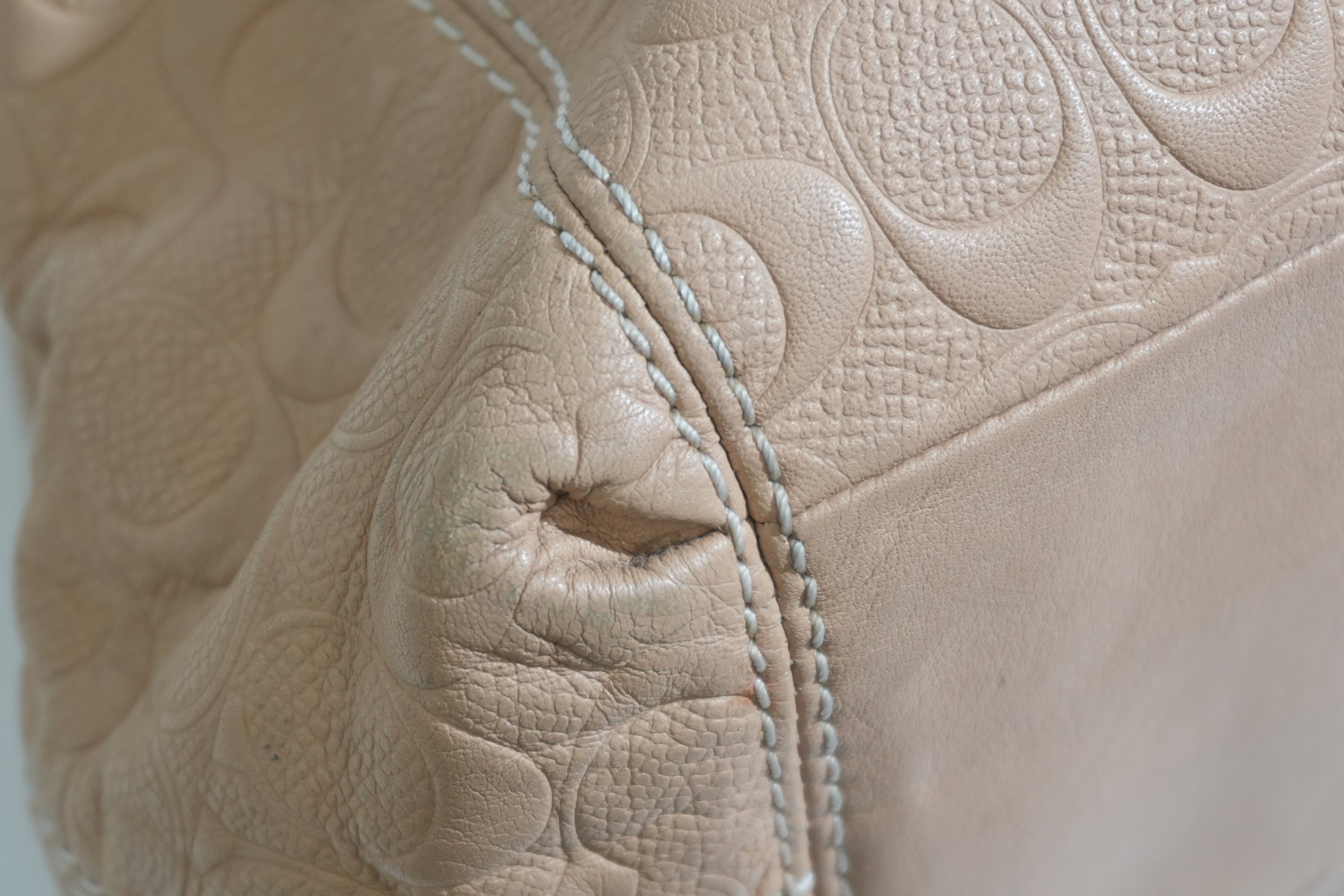 Pre-owned Coach Shoulder Tote Bag Beige