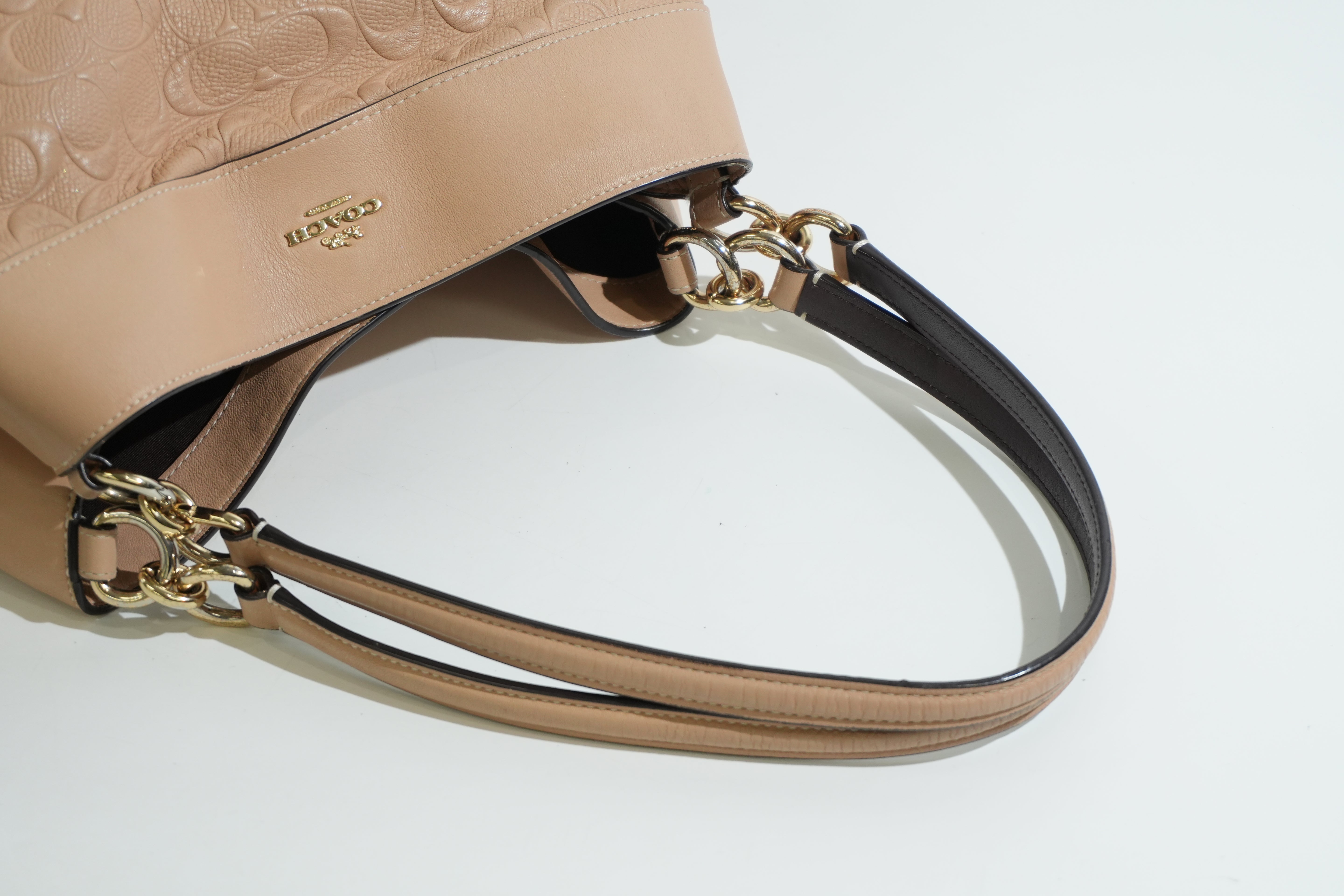 Pre-owned Coach Shoulder Tote Bag Beige