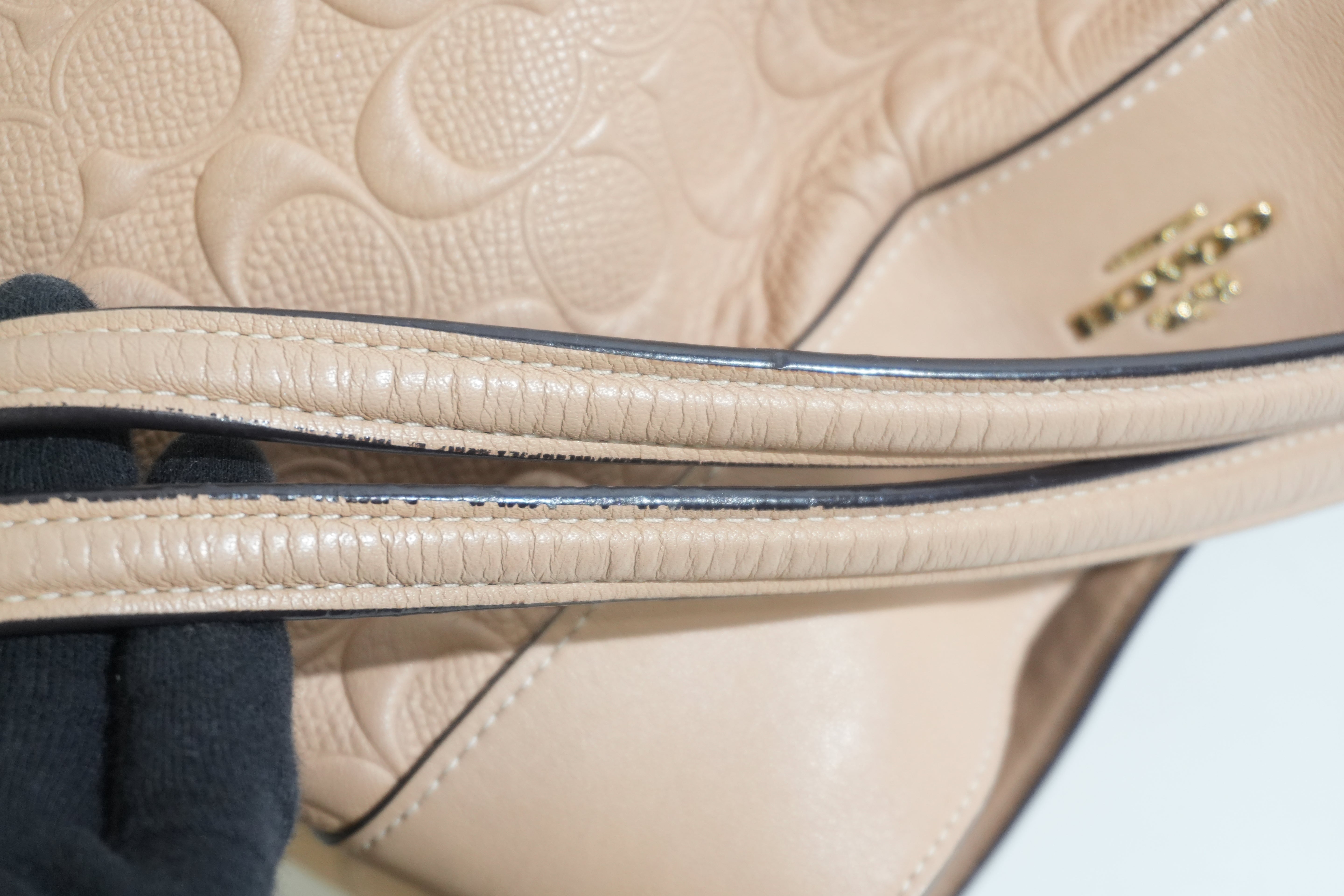 Pre-owned Coach Shoulder Tote Bag Beige