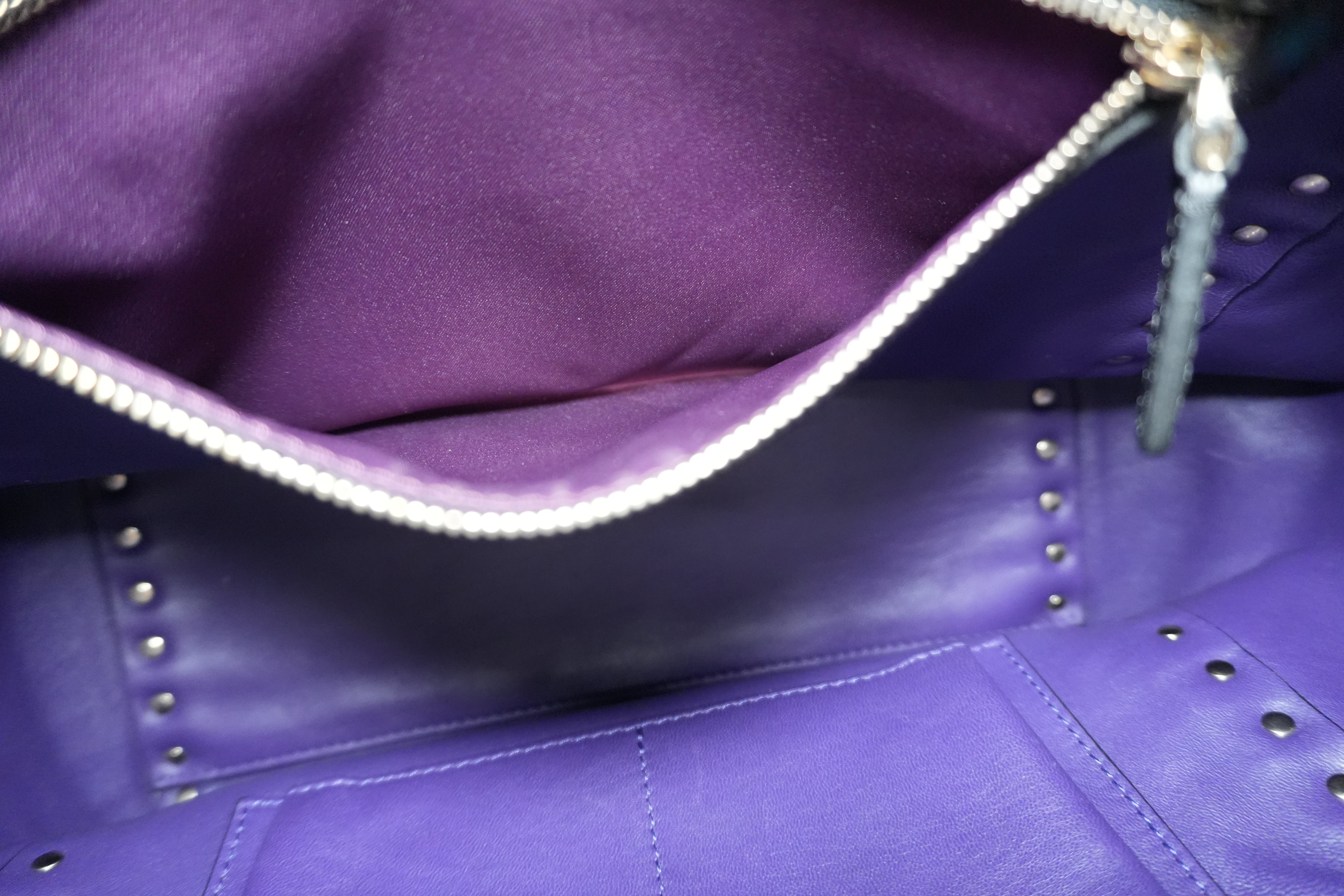 Pre-owned Valentino Two Way Studded Shoulder Bag Purple