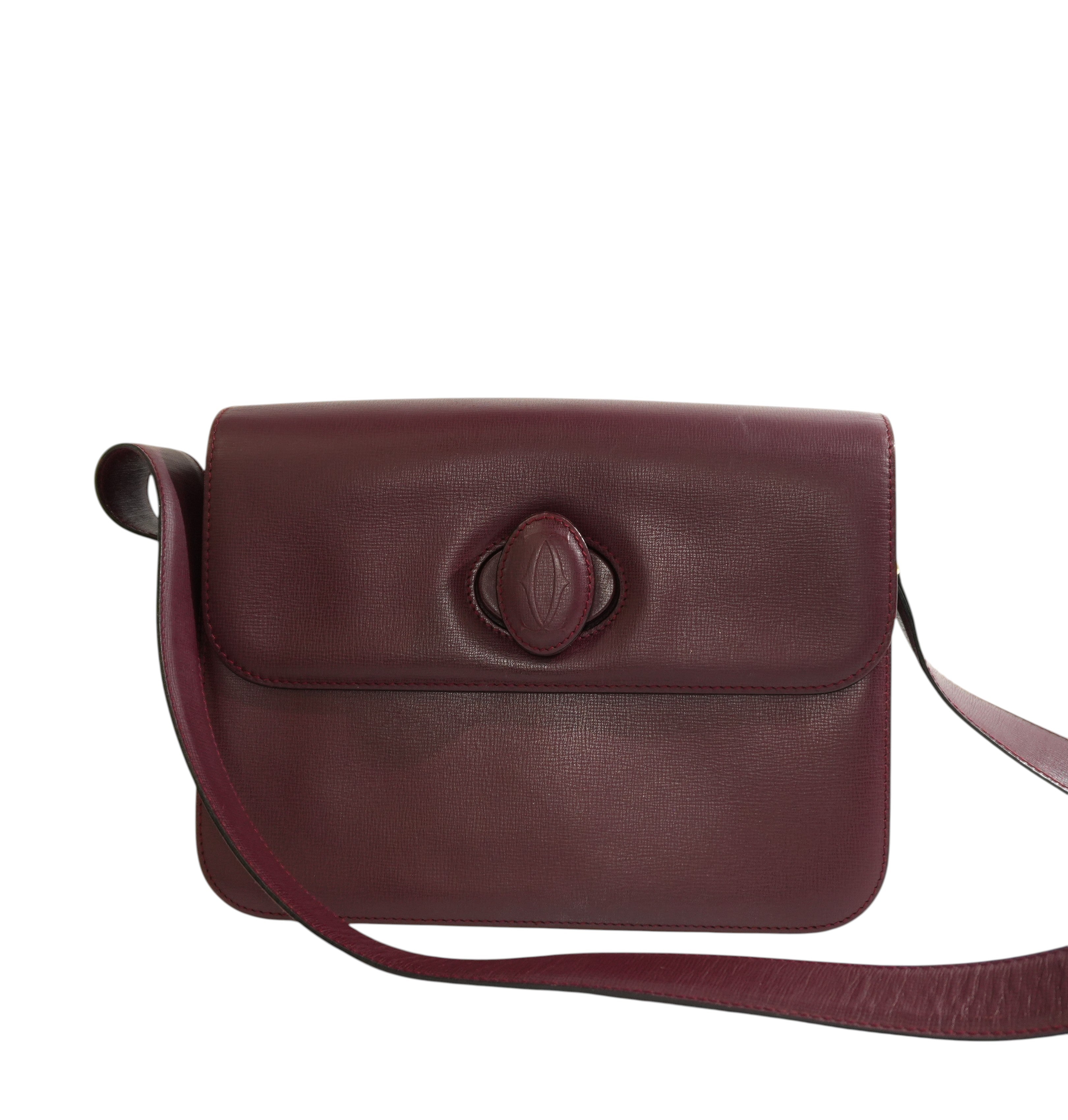 Pre-owned Cartier Must De Cartier Crossbody Bag Burgundy