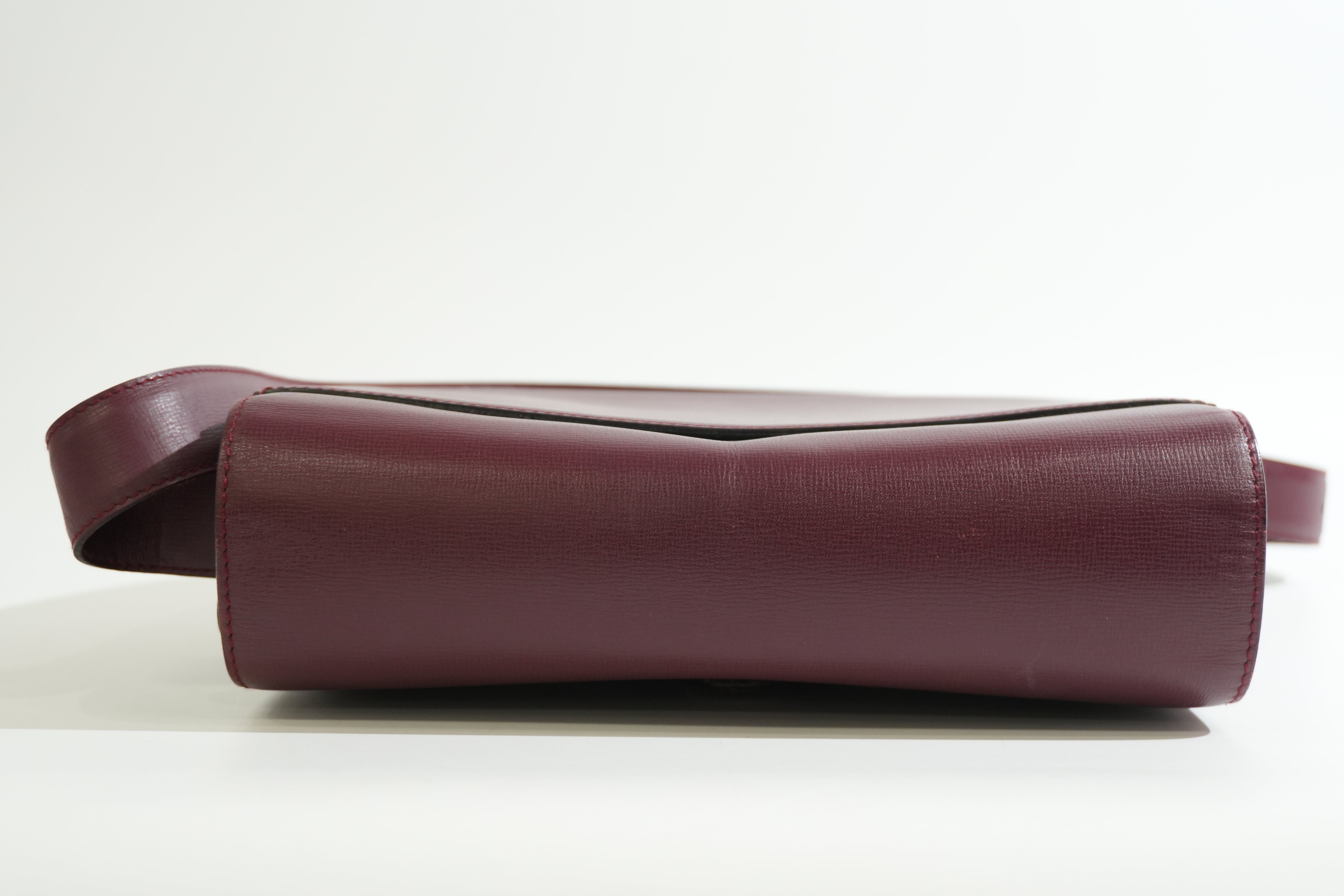 Pre-owned Cartier Must De Cartier Crossbody Bag Burgundy