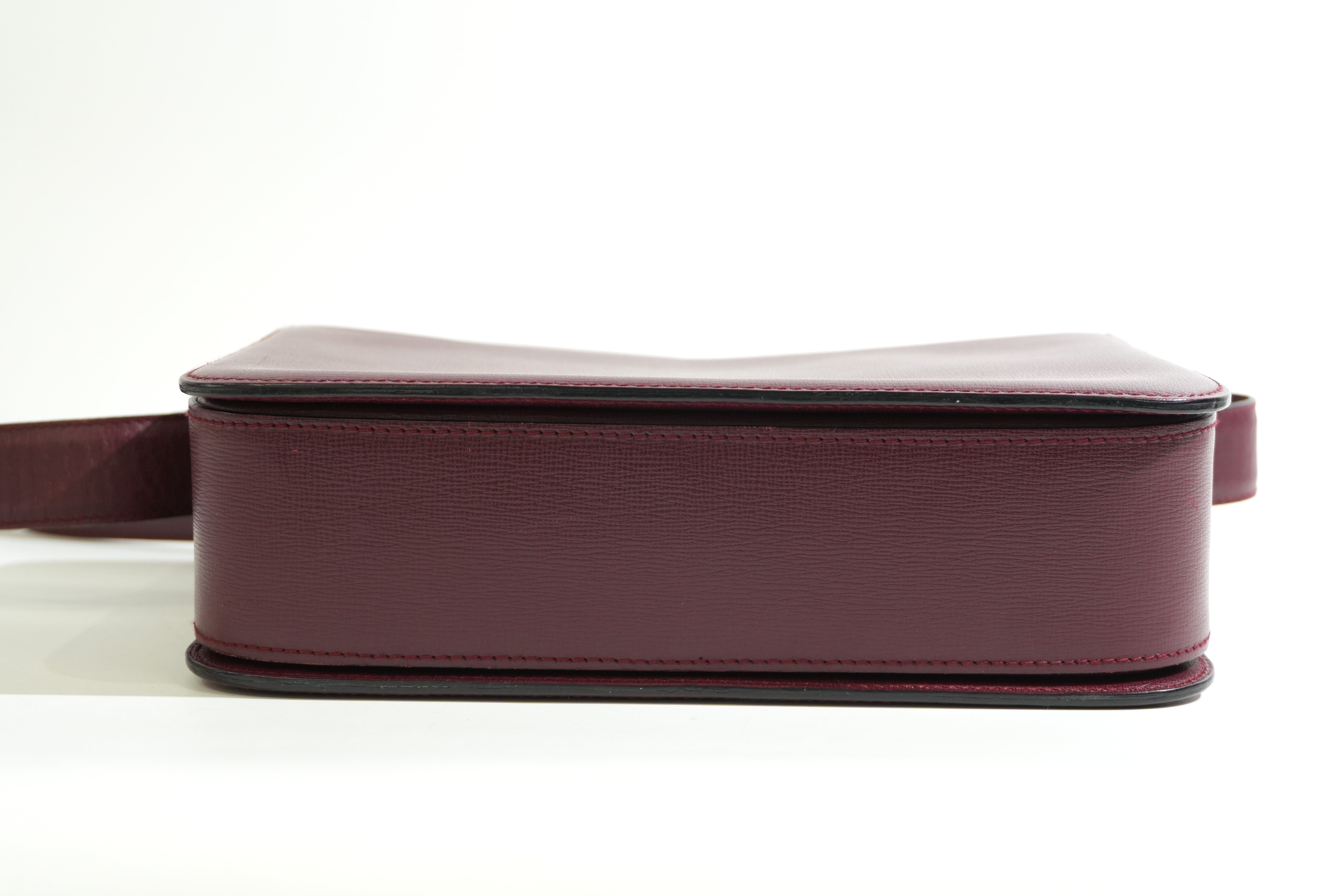 Pre-owned Cartier Must De Cartier Crossbody Bag Burgundy