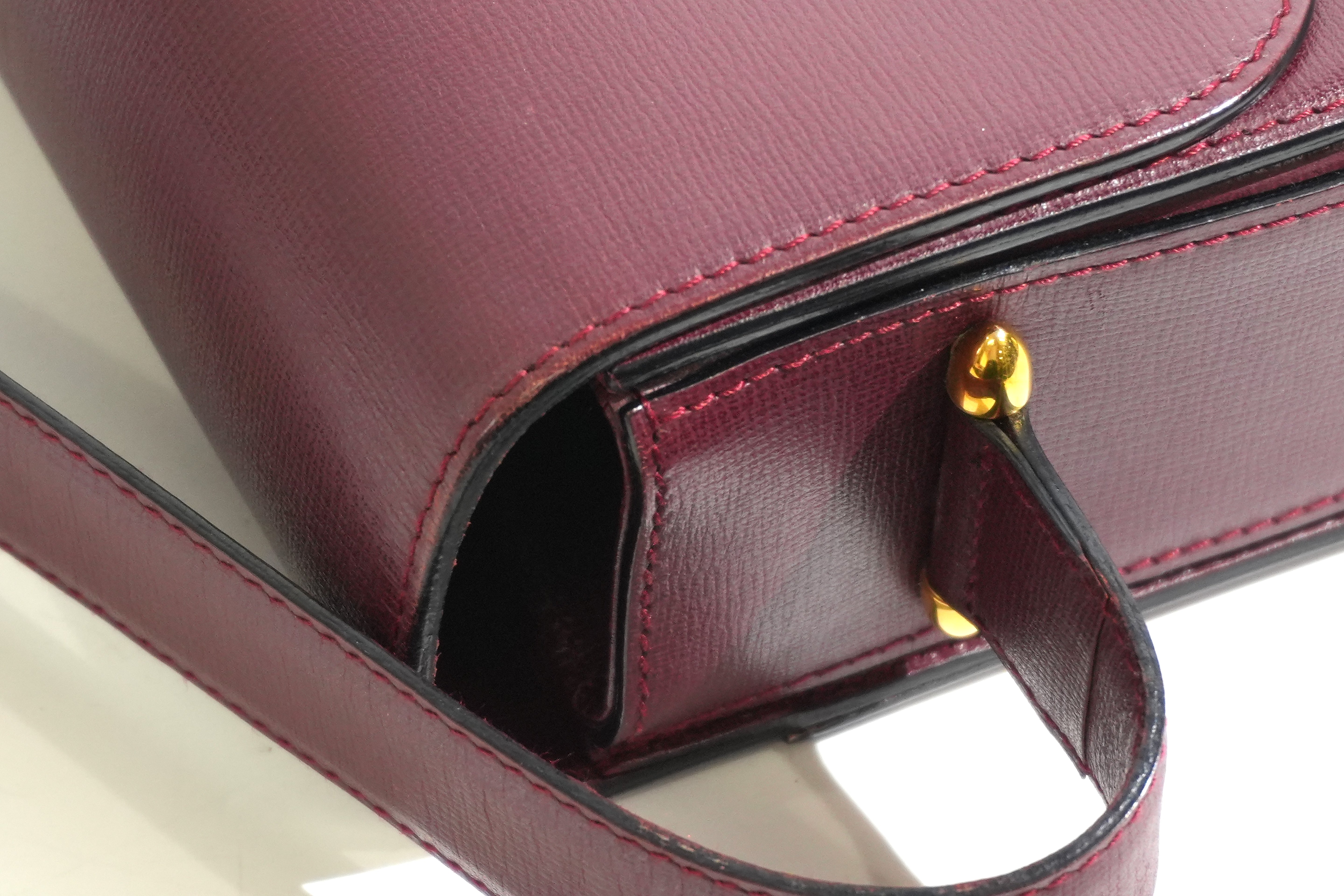 Pre-owned Cartier Must De Cartier Crossbody Bag Burgundy