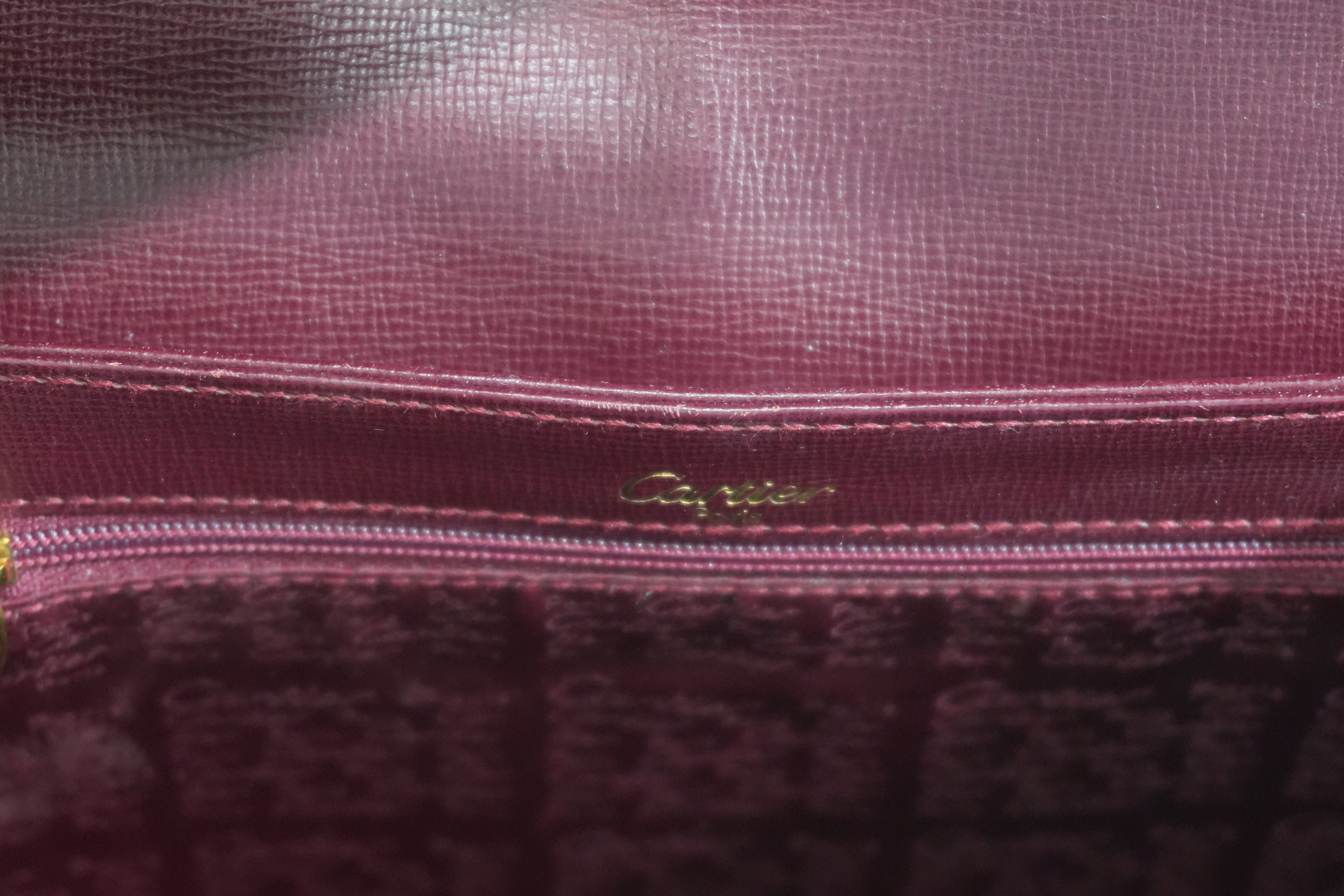 Pre-owned Cartier Must De Cartier Crossbody Bag Burgundy