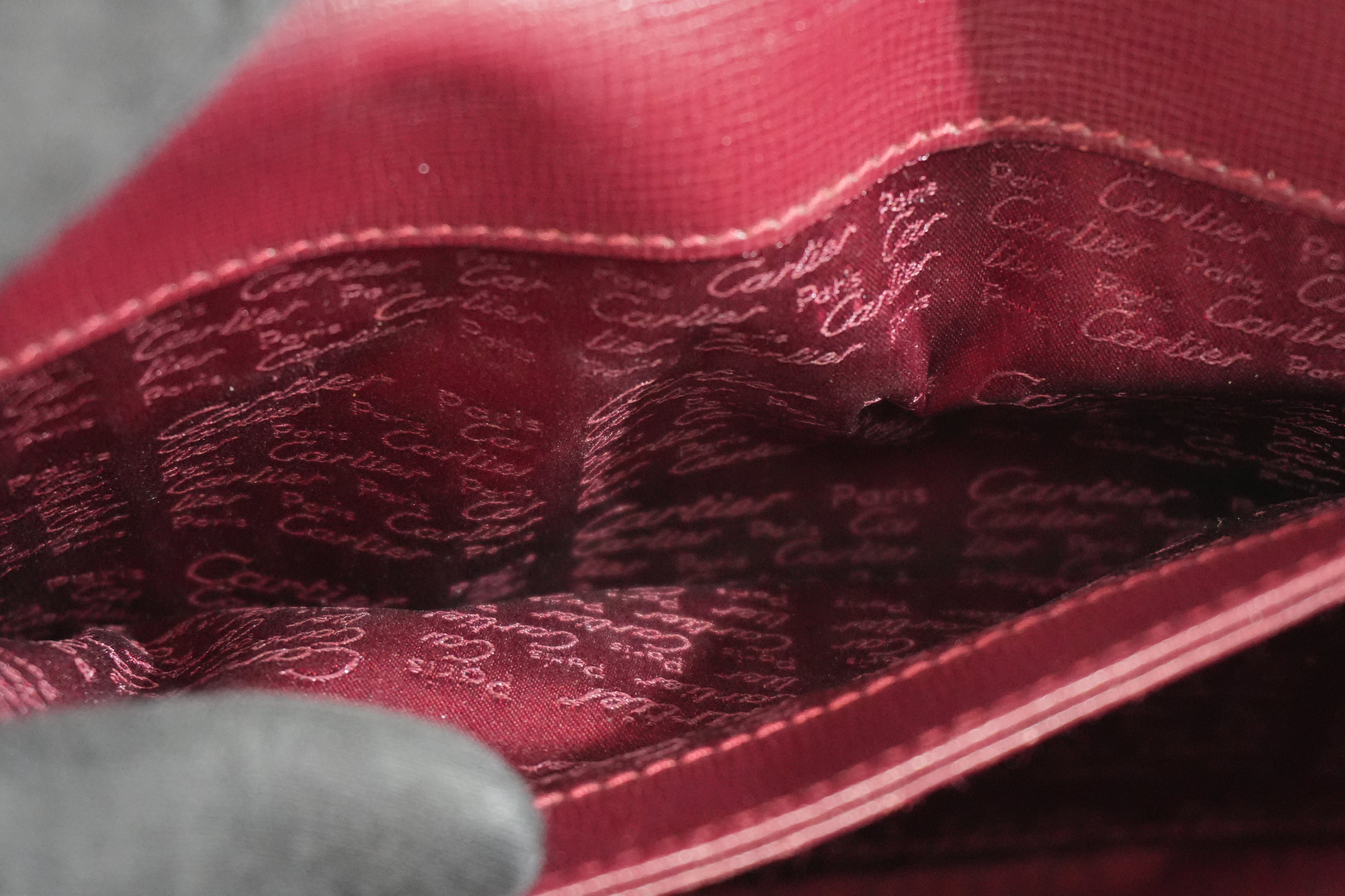 Pre-owned Cartier Must De Cartier Crossbody Bag Burgundy