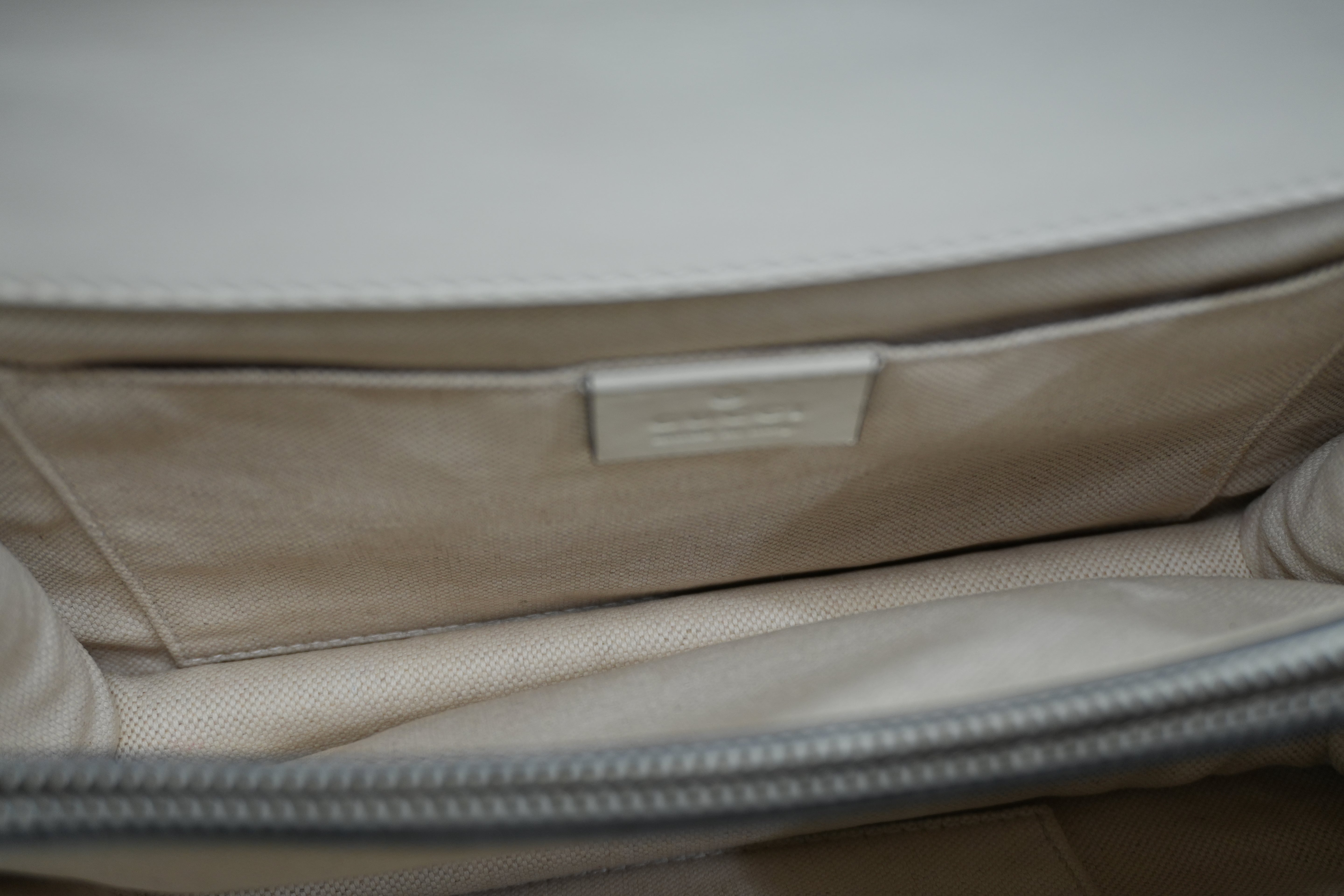 Pre-owned Gucci Two Way Dionysus Bamboo Shoulder Bag White