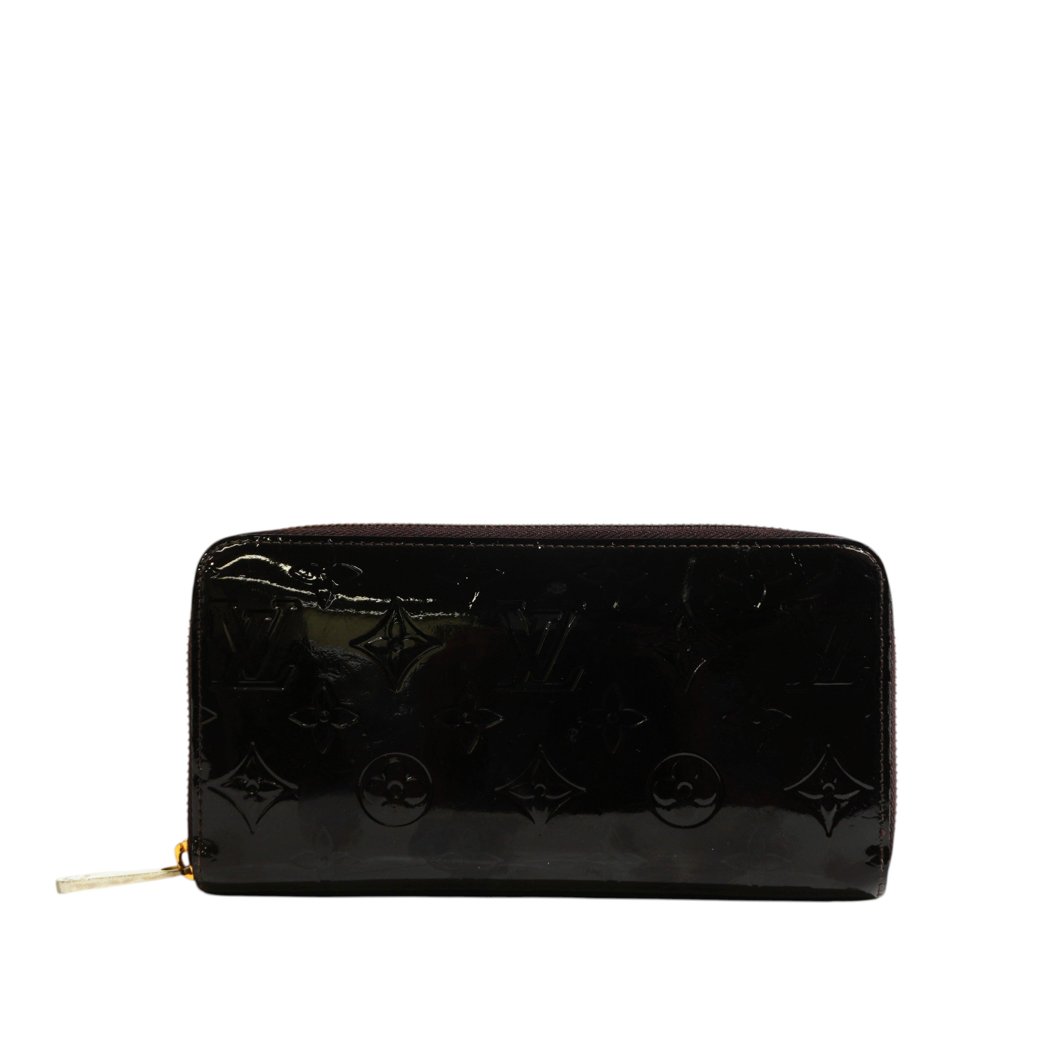 Pre-owned Louis Vuitton Vernis Zippy Long Wallet Amarante