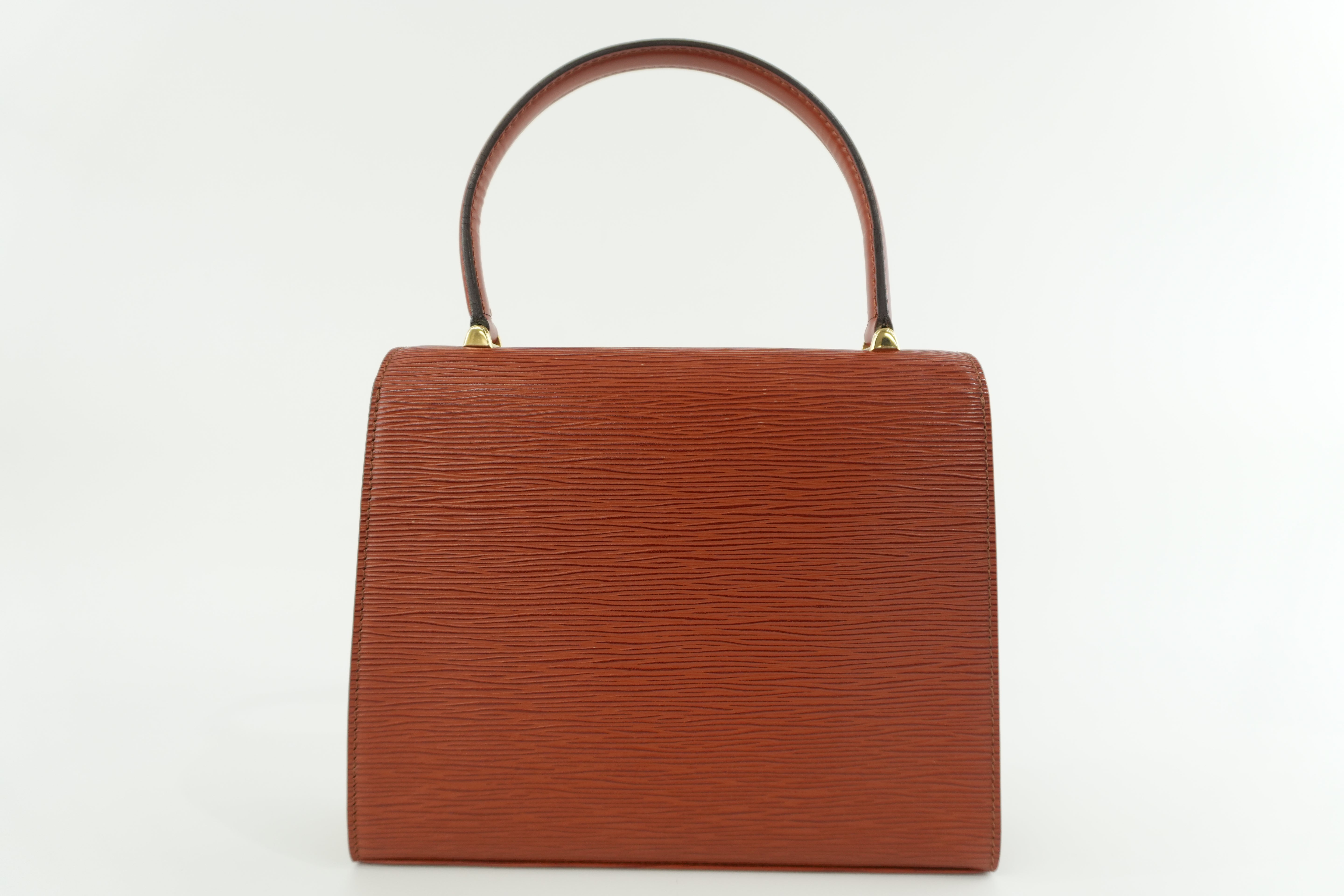 Louis Vuitton Malesherbe Handbag Epi Kenya Brown Used