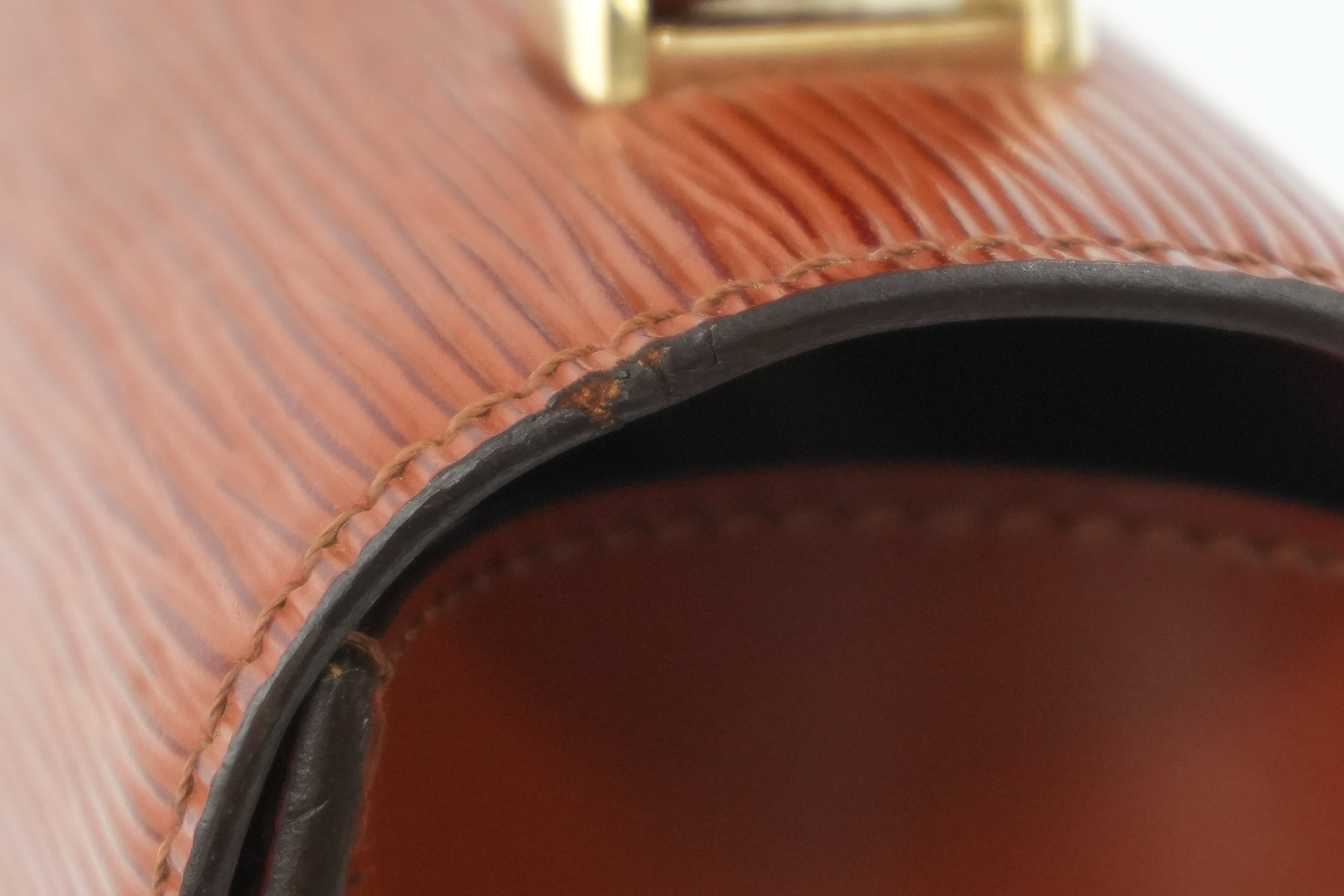 Louis Vuitton Malesherbe Handbag Epi Kenya Brown Used