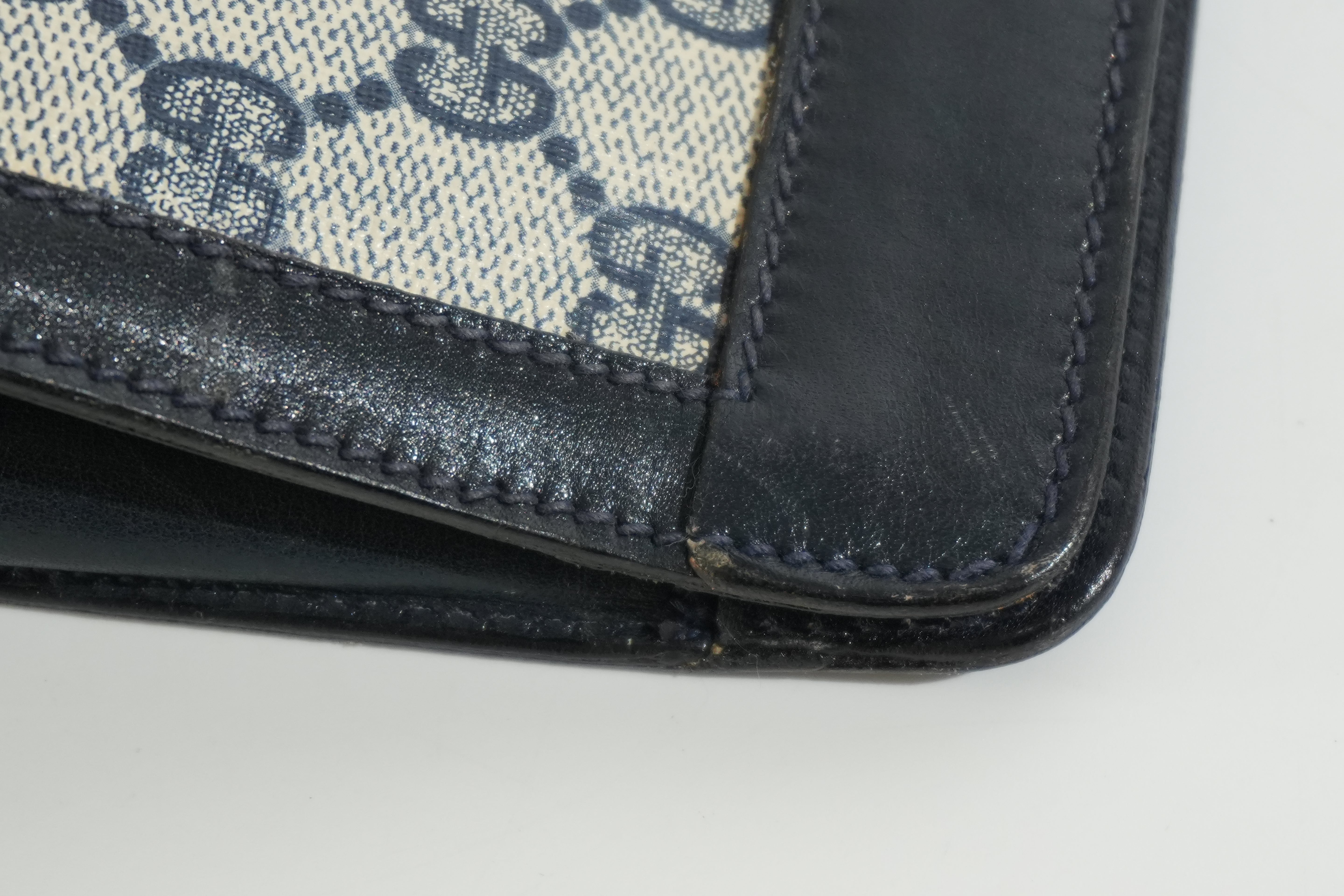 Pre-owned Gucci Ophidia Velcro Clutch Bag Navy Blue