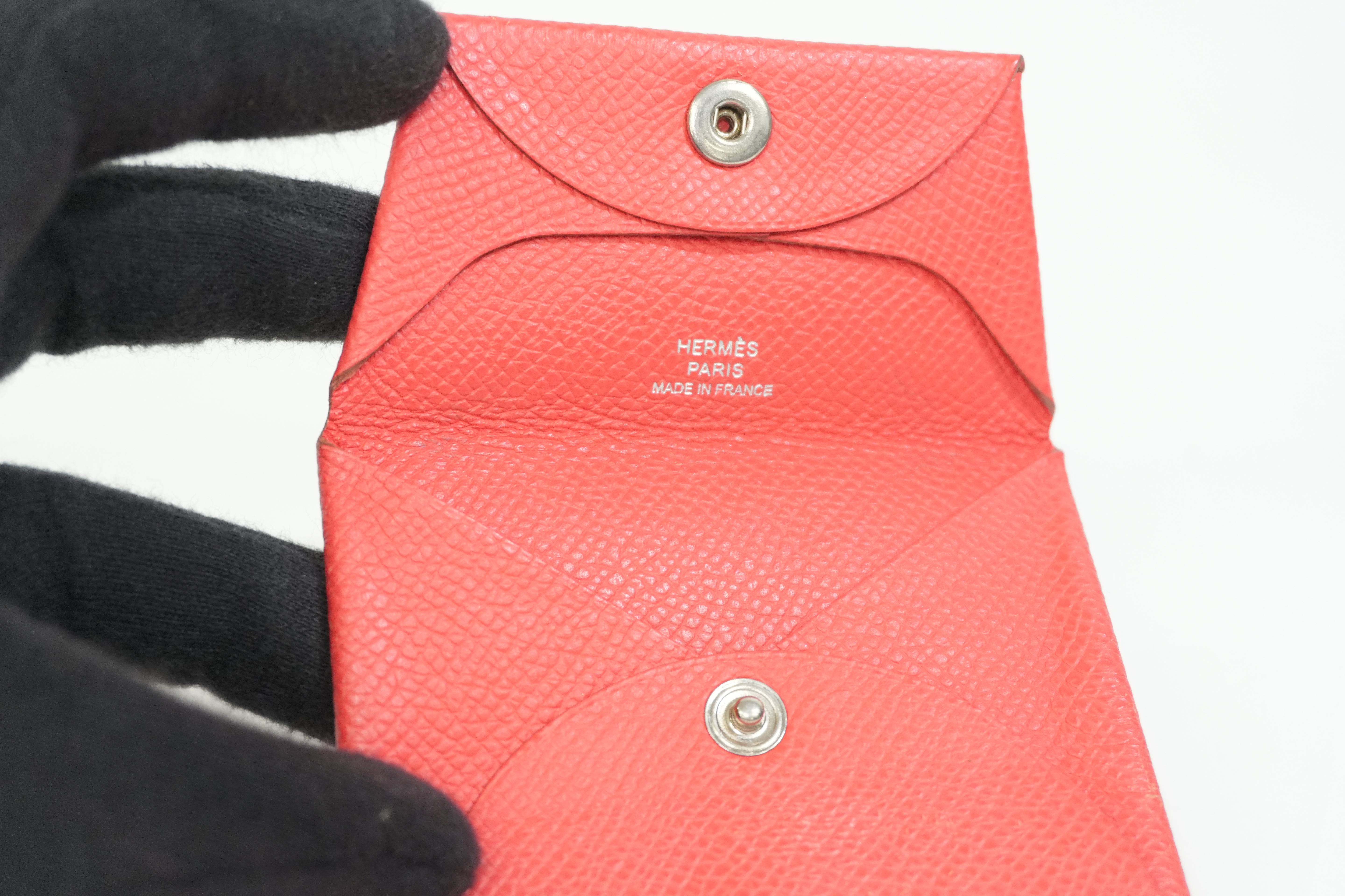 Pre-owned Hermes Leather Money Clip Red