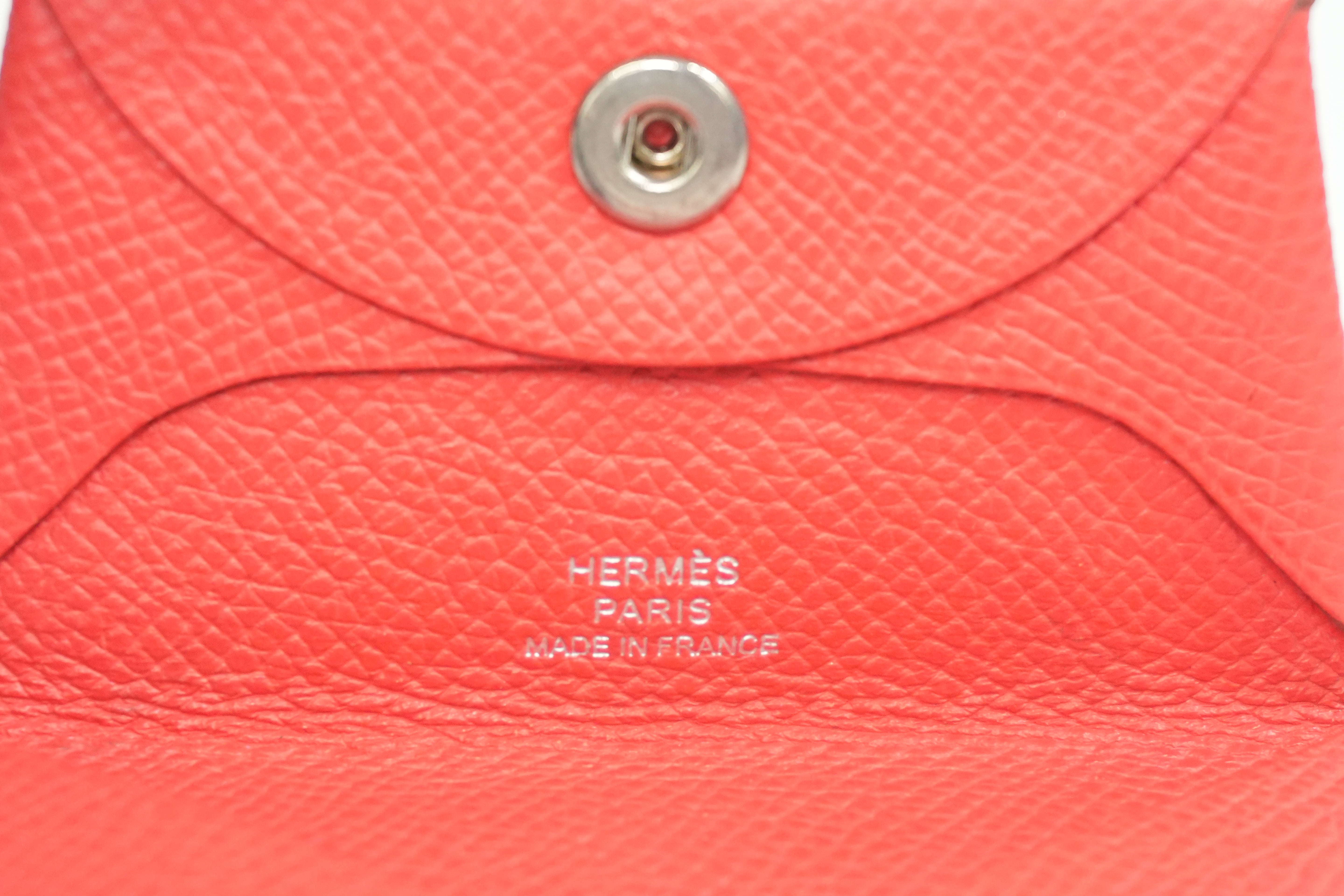 Pre-owned Hermes Leather Money Clip Red