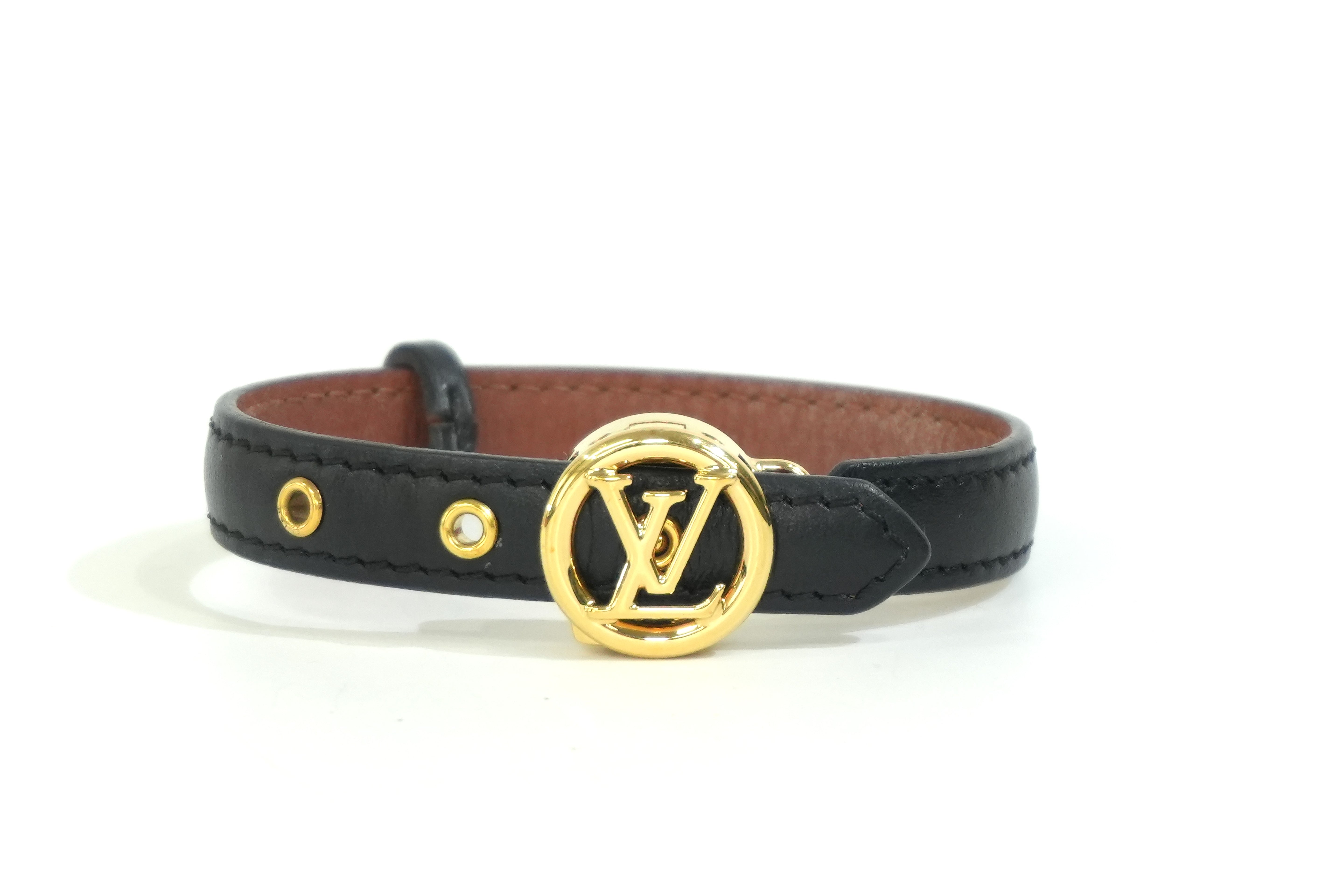Pre-owned Louis Vuitton Leather Bracelet Navy Blue