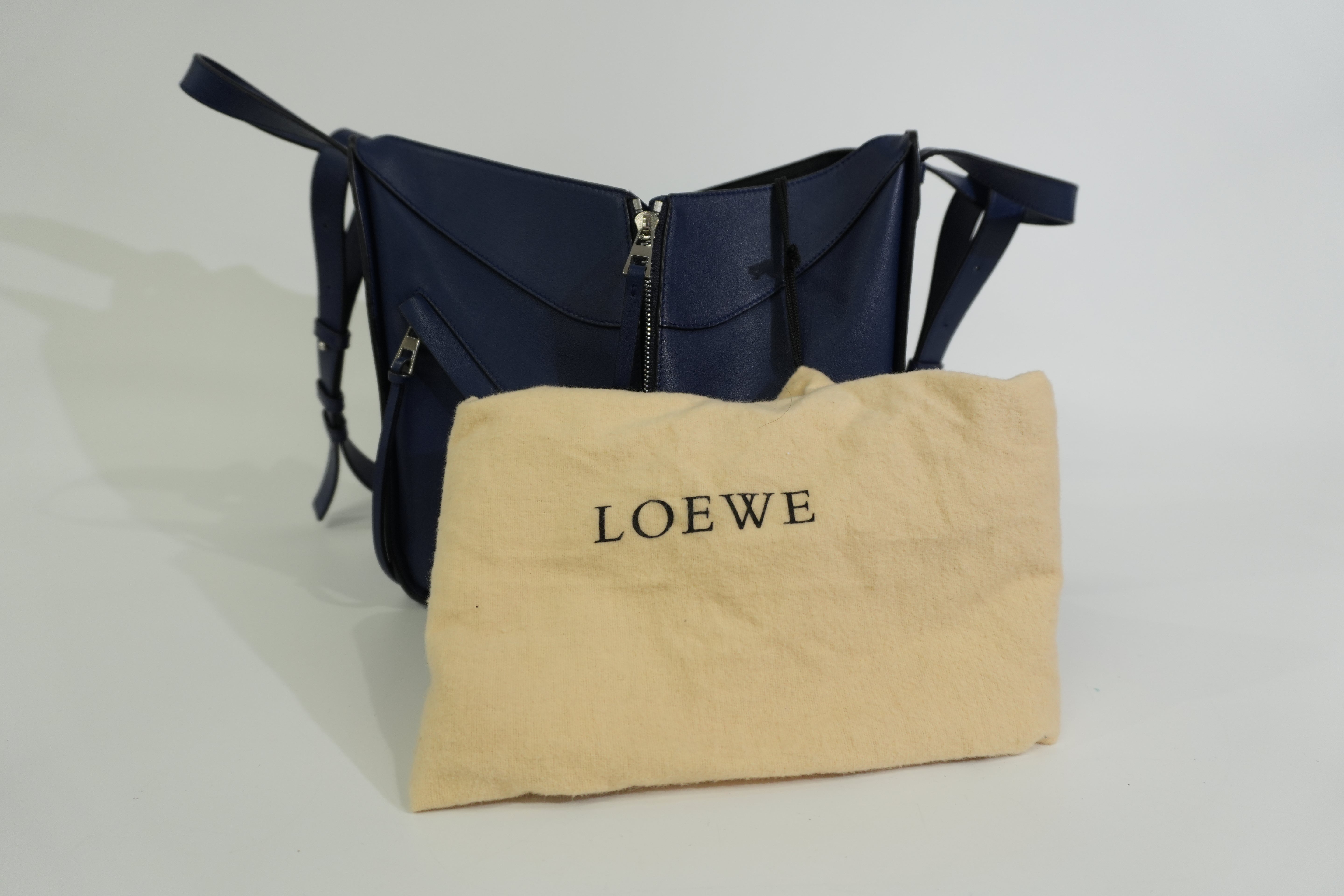 Pre-owned Loewe Hammock Shoulder Bag Navy Blue