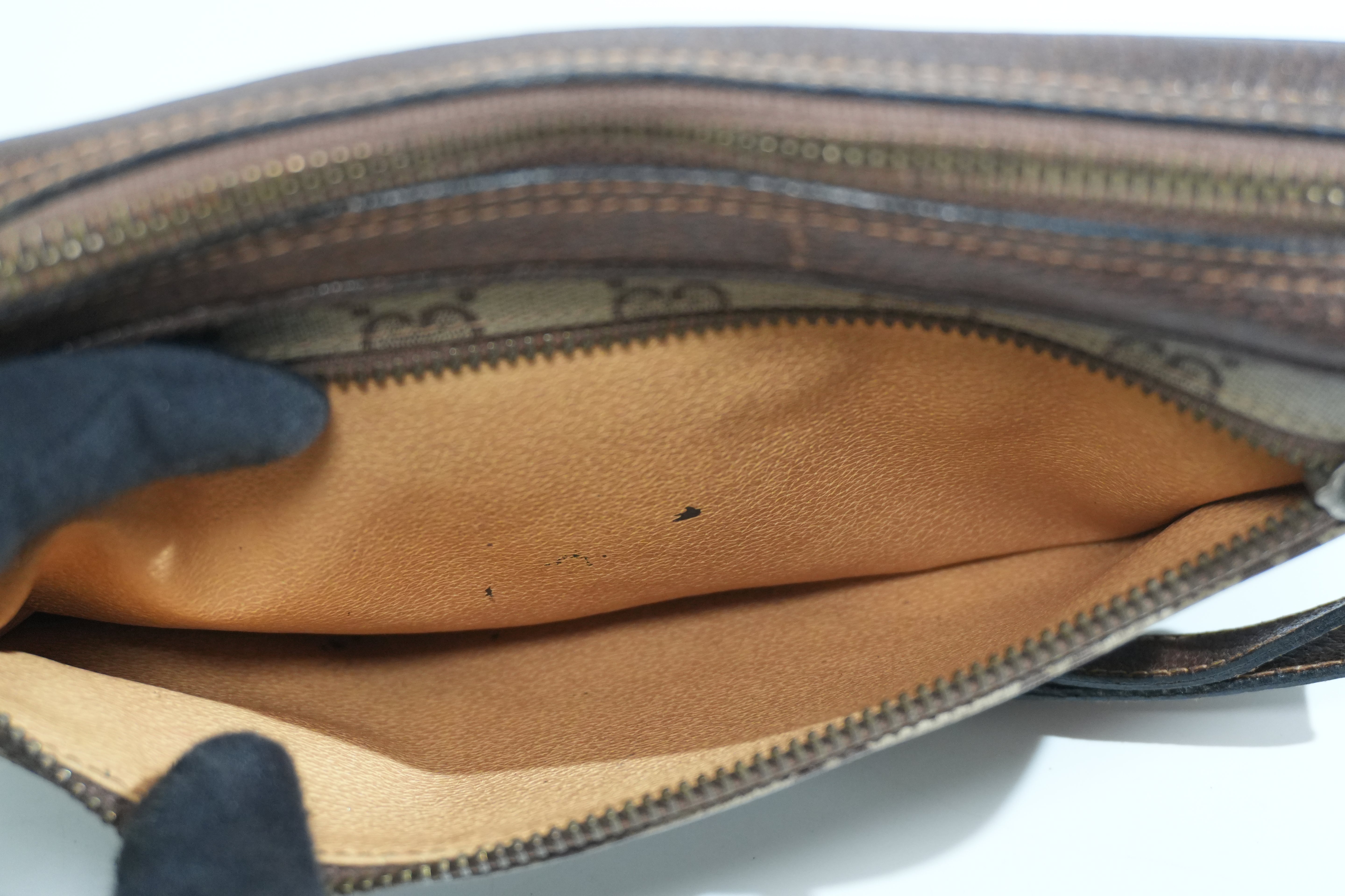 Pre-owned Gucci Guccisima Wrist Clutch Bag Brown