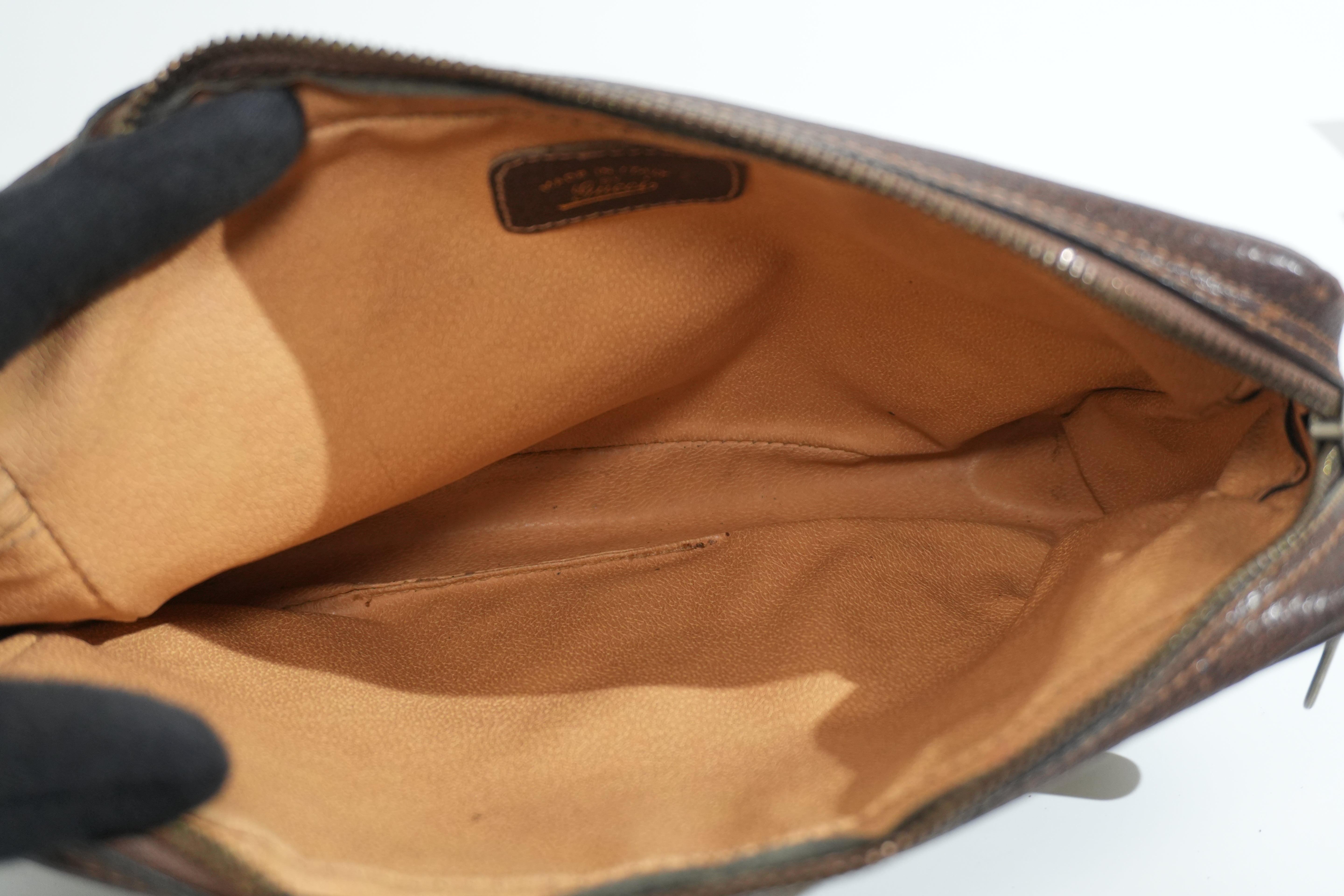 Pre-owned Gucci Guccisima Wrist Clutch Bag Brown