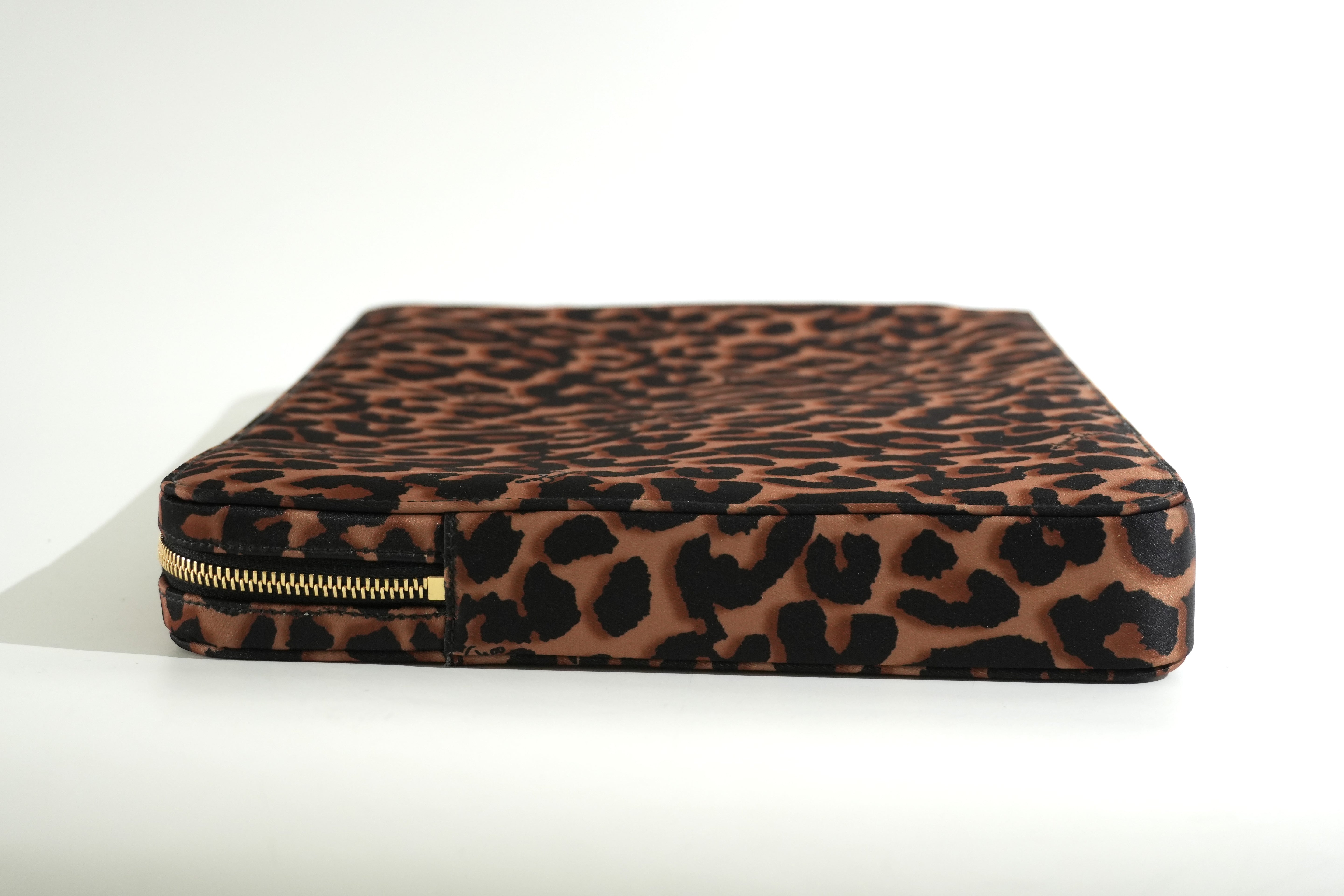 Pre-owned Jimmy Choo Animal Print Laptop Bag Brown