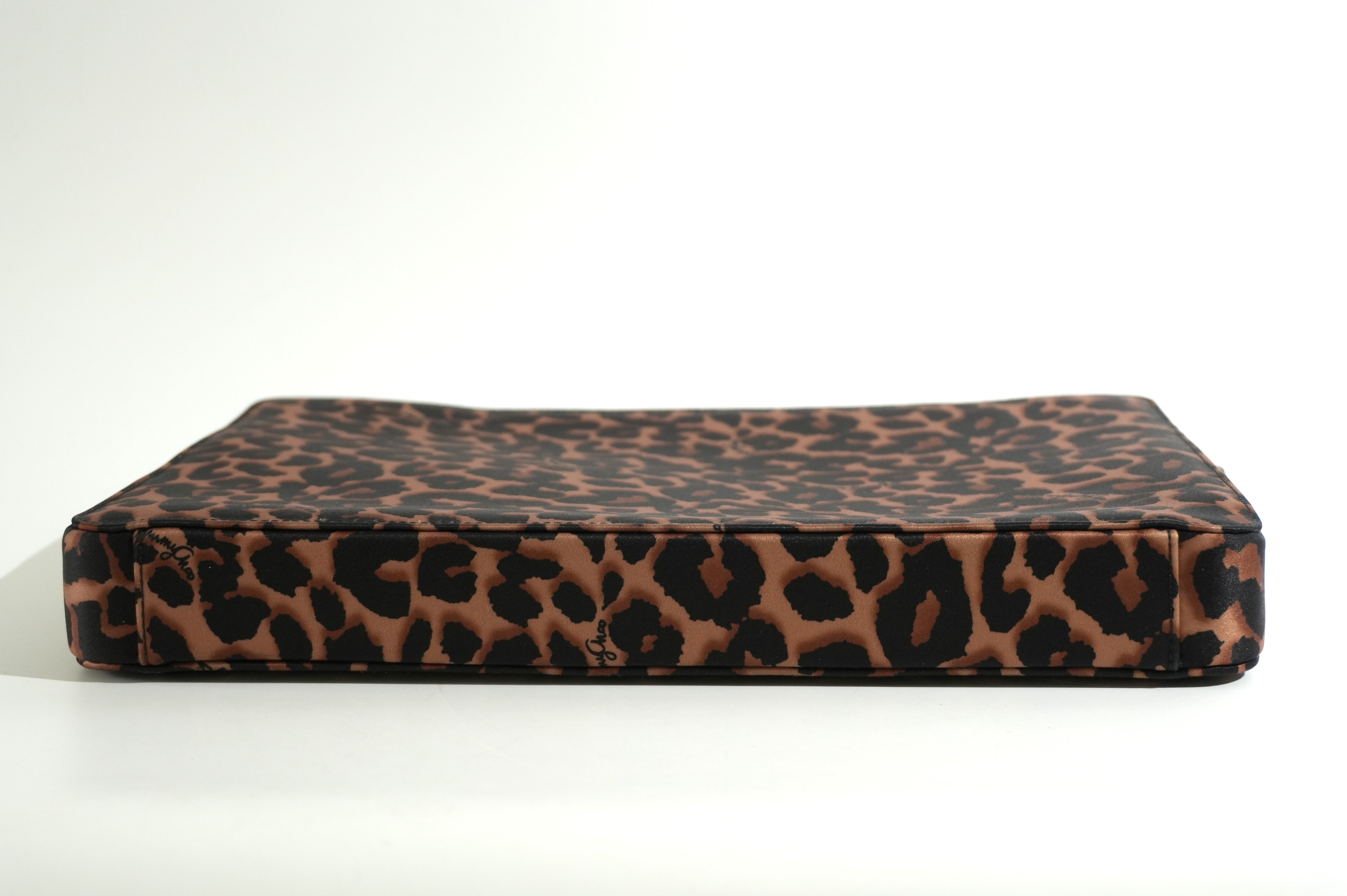 Pre-owned Jimmy Choo Animal Print Laptop Bag Brown