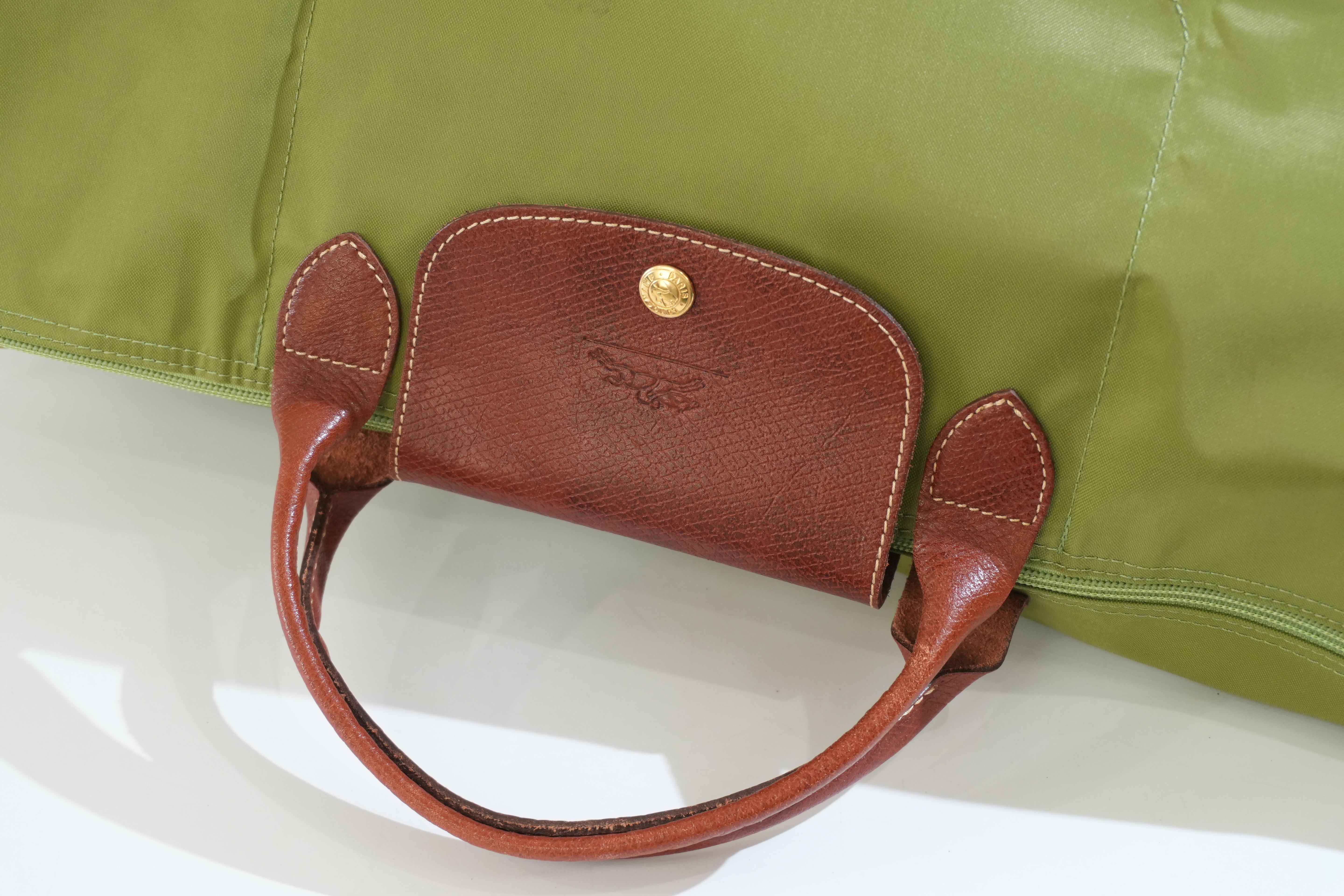 Pre-owned Longchamp Short Handle Handbag Light Green
