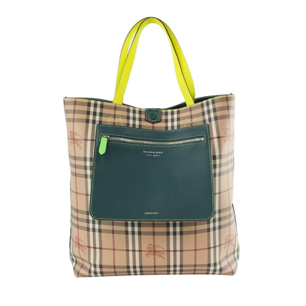 Burberry Reversible Tote Bag Brown and Green Used