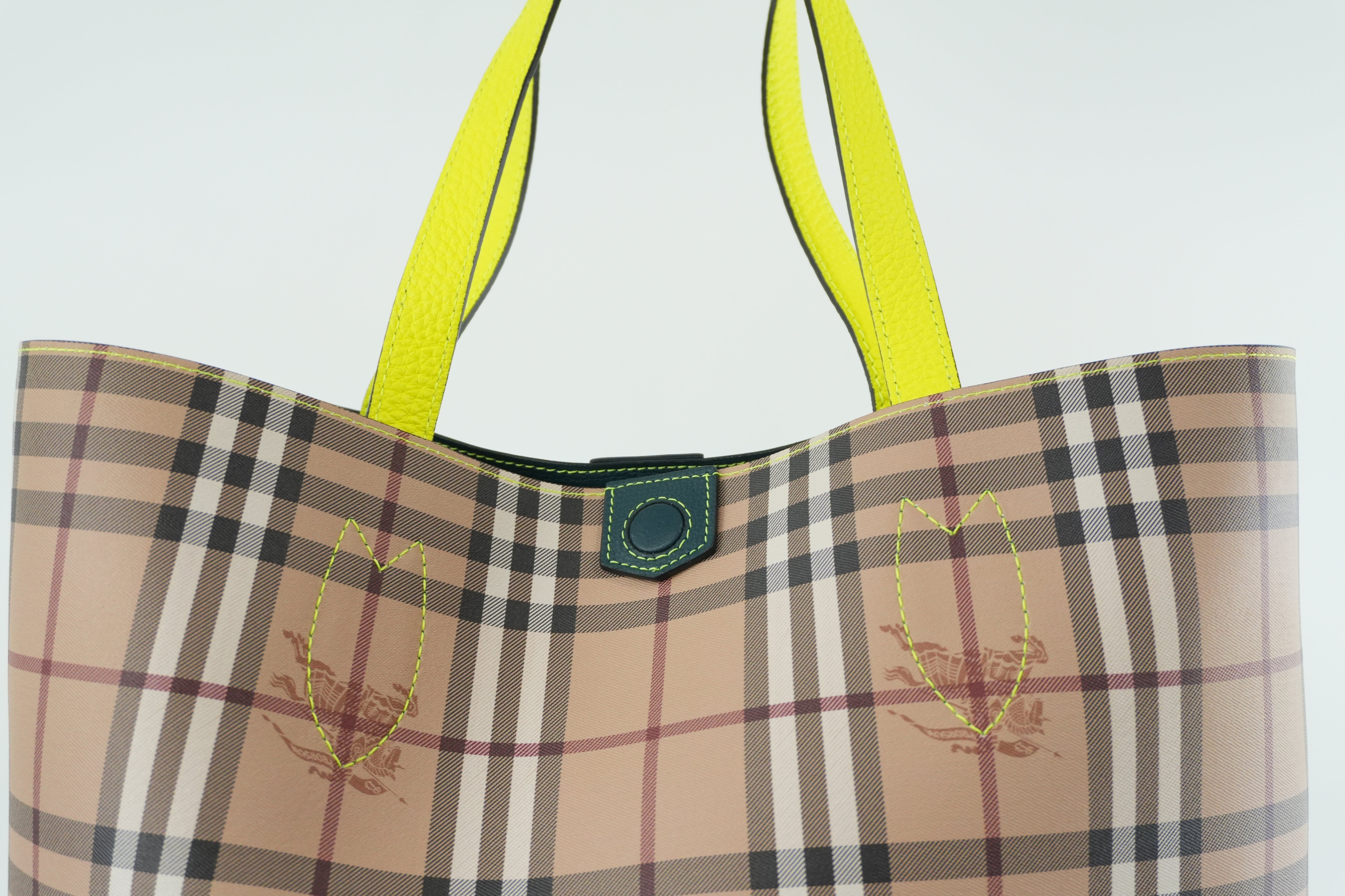 Burberry Reversible Tote Bag Brown and Green Used
