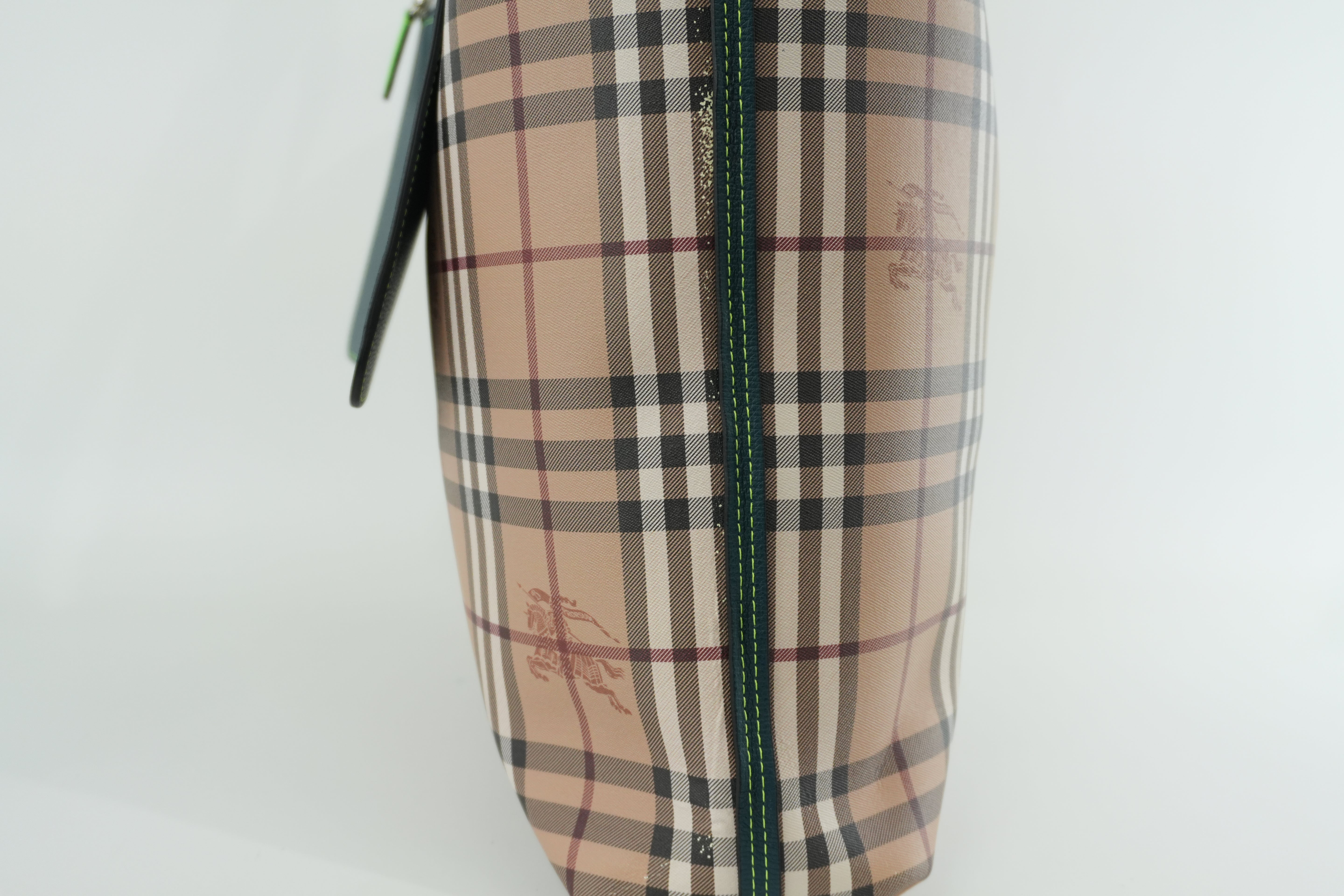 Burberry Reversible Tote Bag Brown and Green Used