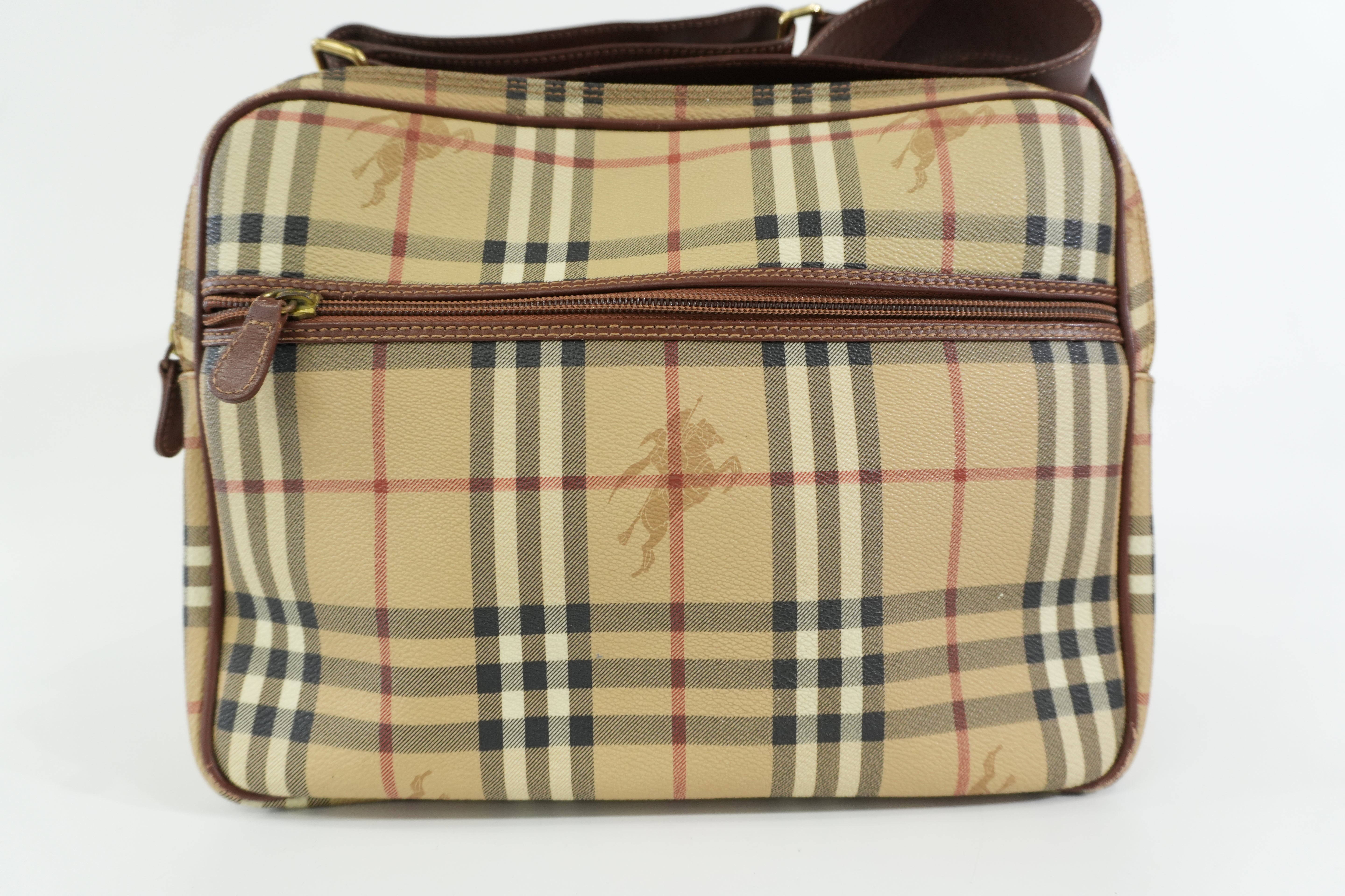 Pre-owned Burberry Nova Check Messenger Bag Beige and Brown